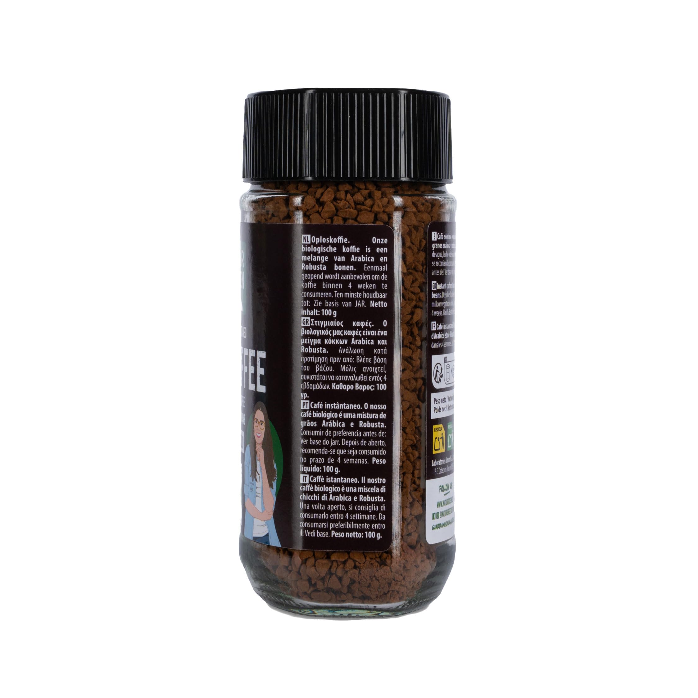 NaturGreen - Biocoffee Instant, Pack 6 x 100 g, Café Soluble Instantáneo, Vegano