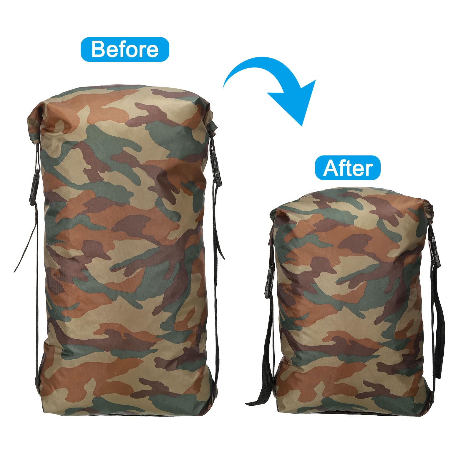 PATIKIL wasserdichte Tasche Größe Schlafsack-Aufbewahrungssack, Wasserfester Beutel, Tragbarer Kompressionssack für Rucksackreisen und Camping