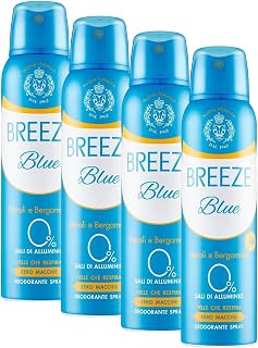 Breeze Deodorante Spray Blue, 150ml (Confezione da 4)