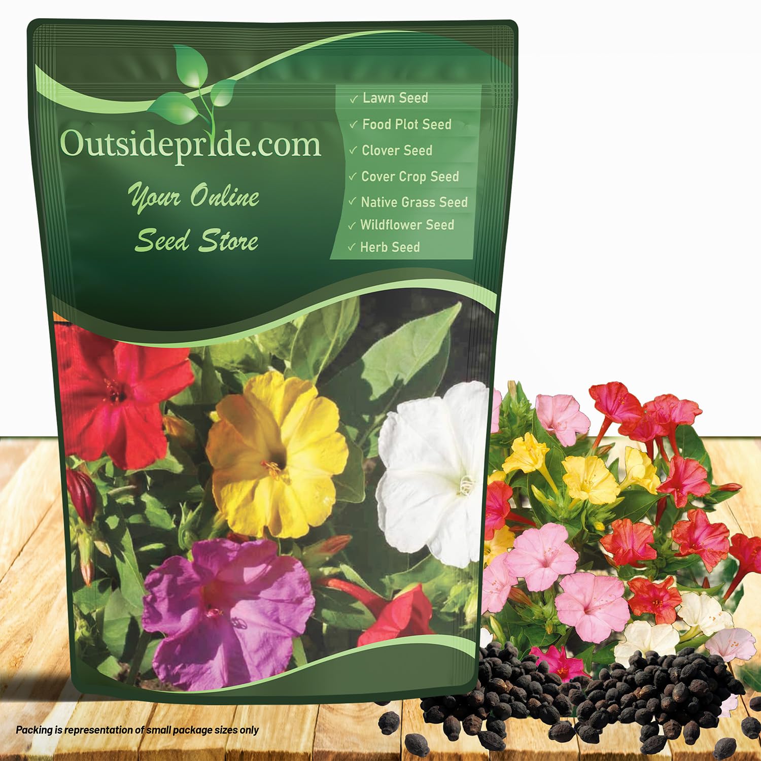 Outsidepride Mixed Four O'clock Flower Seeds - 1/4 lb Perennial Fragrant, Trumpet-Shaped Blooms, Deer-Proof & Easy to Grow, for Pollinator & Evening Gardens, Containers, Hedges, or Borders
