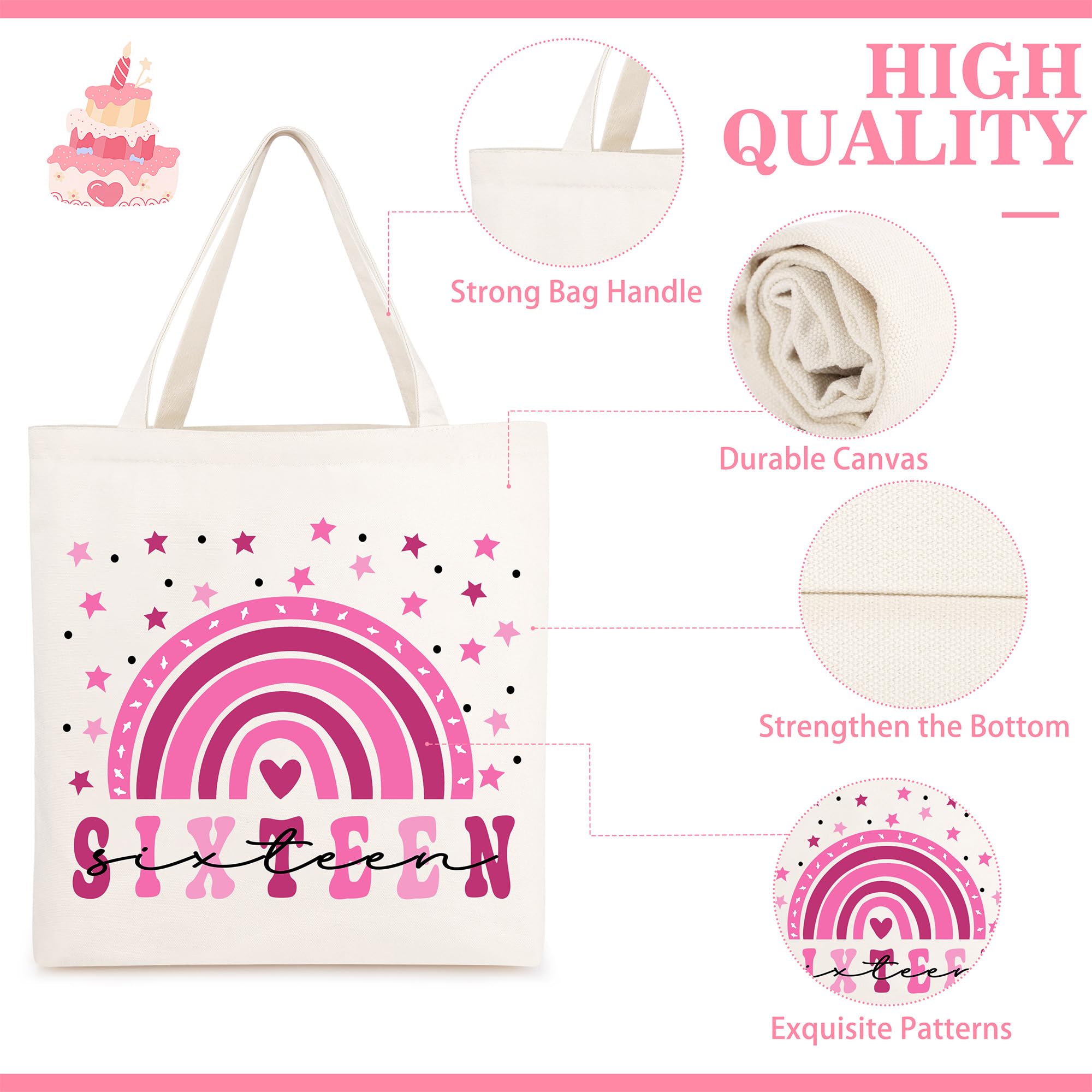 Sweet 16 Gifts for Girls, 16th Birthday Gifts for Teen Girls, 16th Birthday Decorations Basket of 6