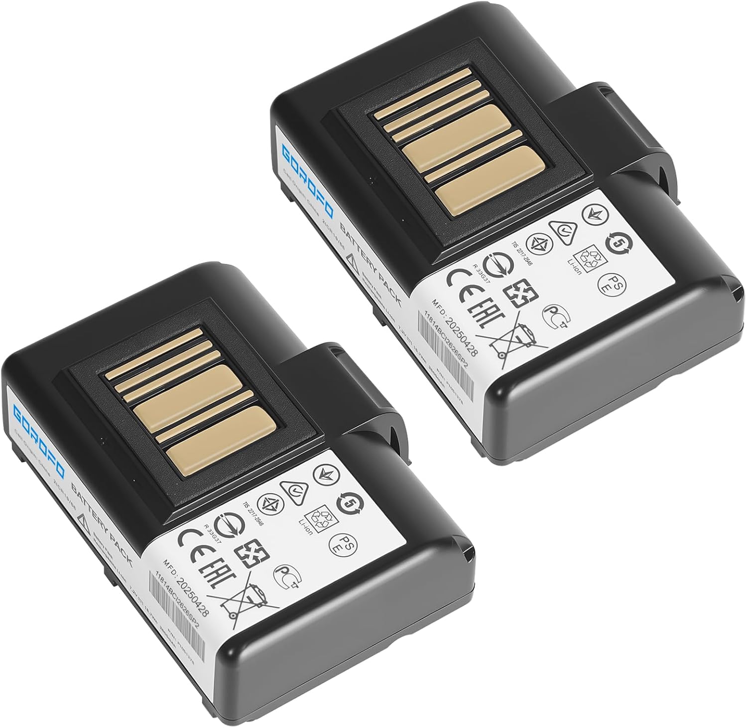 2-Pack ZQ520 ZQ620 Replacement Li-ion Batteries for Zebra Mobile Printer - Compatible with QLN220/220HC/QLN320/320HC, ZQ500/510/520/521/620/610, ZR628/638/658/668 Series