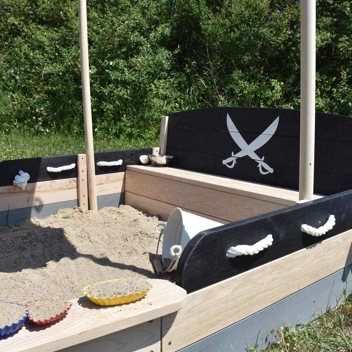 Sun Sandbox barca pirata XXL in legno – Sabbiera per bambini – Sandbox
