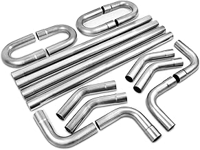 2.5'' Inch T304 Stainless Steel Custom Exhaust Pipe Kit 16 Gauge Tubing Mandrel Bend Pipe Straight & U-Bend Universal 2 Packages
