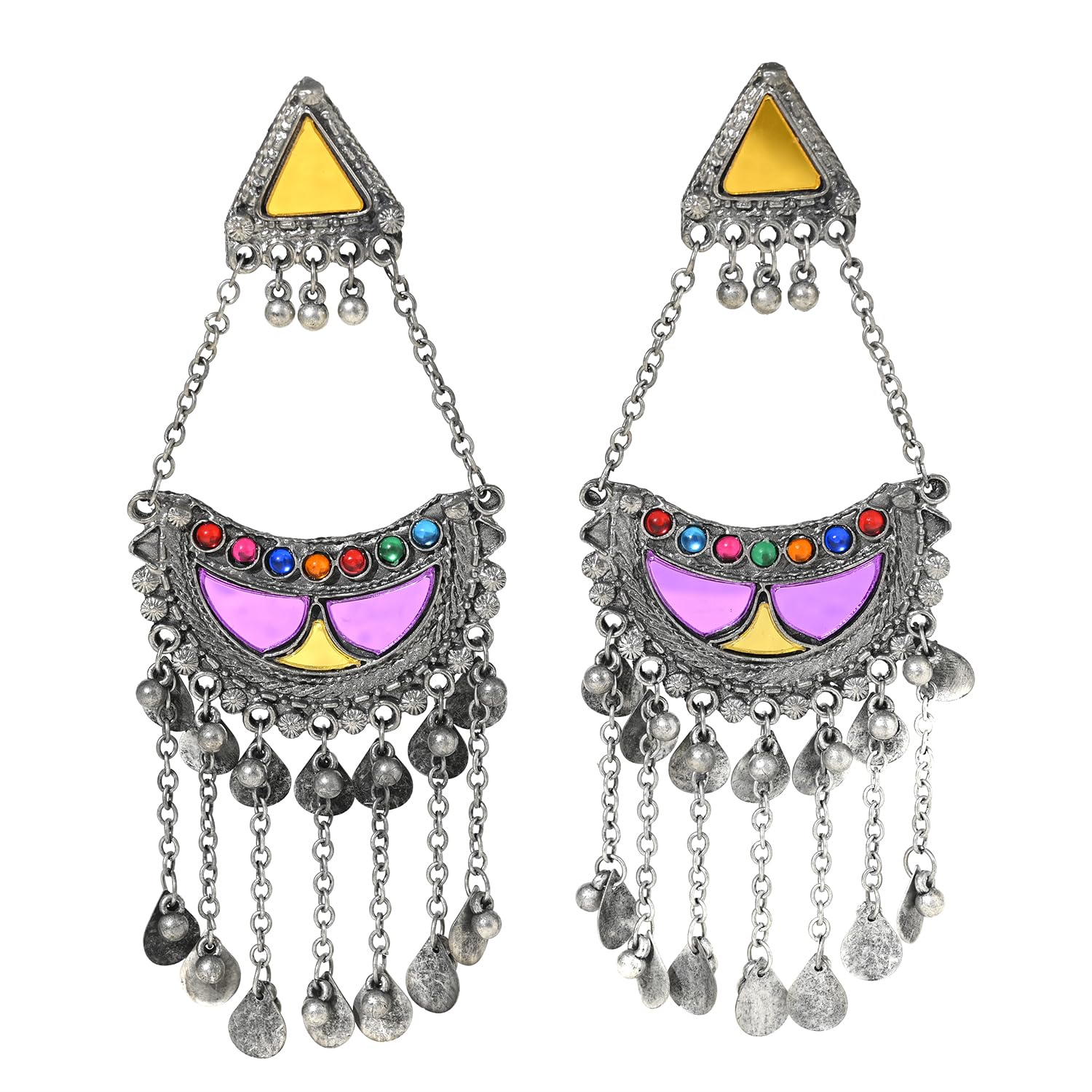 XPNSV Oxidised Jhumka Earrings | Anti Tarnish, Light Weight, Diwali Special Jewellery for Women, Girls and Her (Multi coloured Jhumka) (B0CB63NPVP) Amazon Price History, Amazon Price Tracker