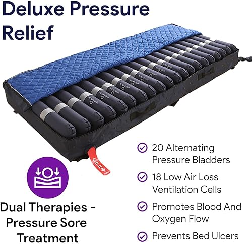 Miniatura 2 de Colchón de presión alterna de baja pérdida de aire 36 x 80 x 8 pulgadas11 pulgadas base de celda en la celda perímetro de aire lateral colchón de