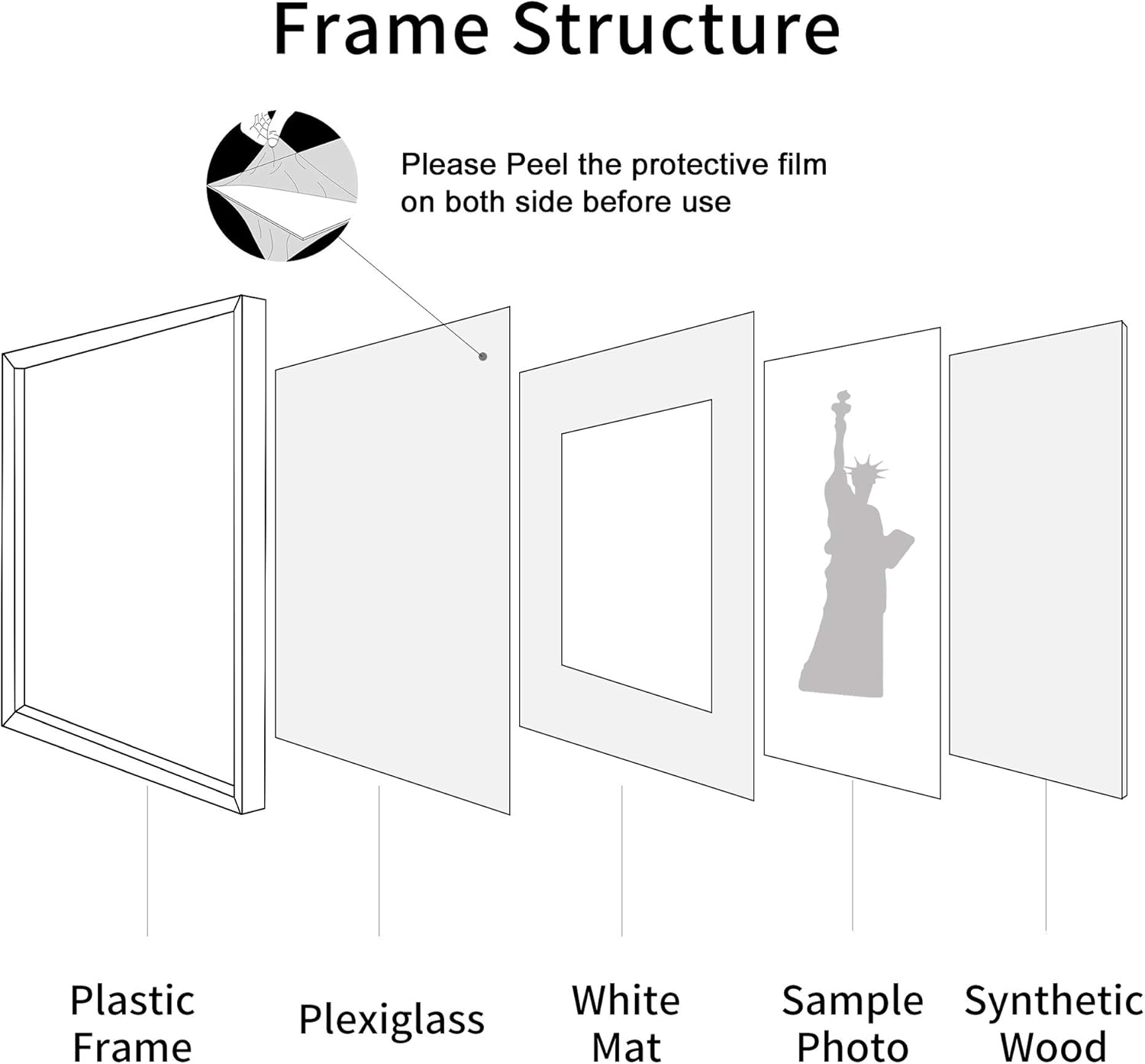 ENJOYBASICS 12x18 Picture Frame Black Poster Frame,Display Pictures 11x17 with Mat or 12x18 Without Mat,Wall Gallery Photo Frames,2 Pack -