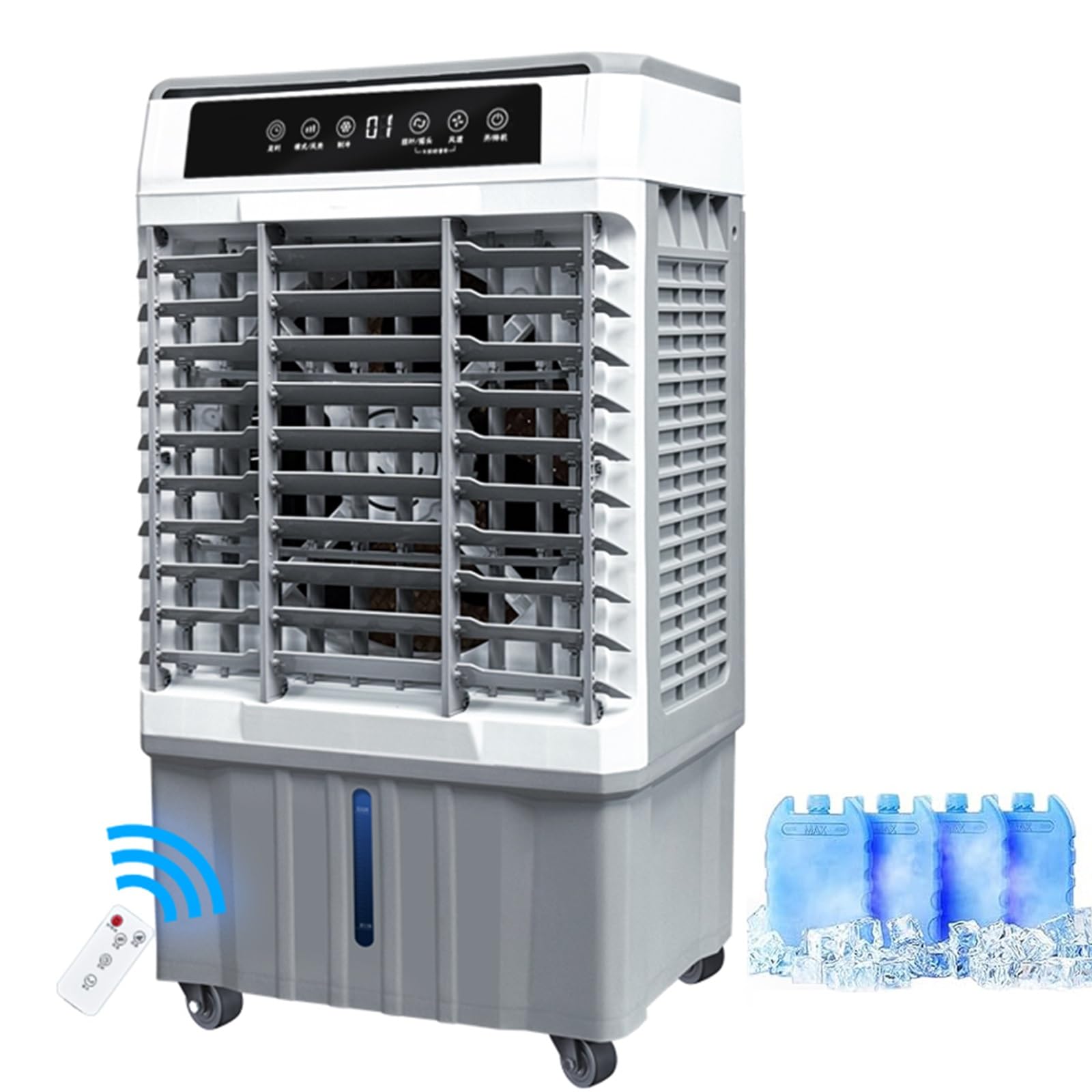 JKJZSALJ Evaporative Air Cooler With Remote Control,30L Water Tank,4 Ice Packs,3 Speeds For Home And Business