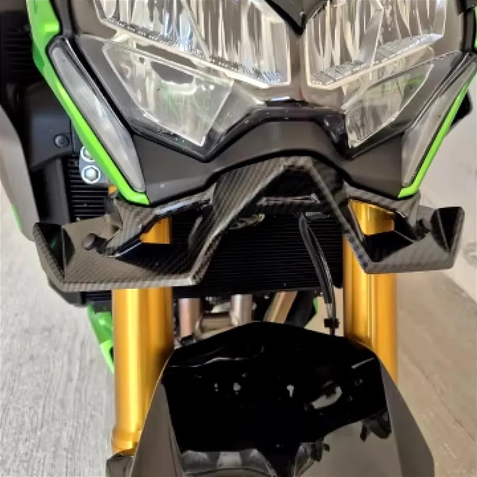 Pare-Chocs Avant Convient pour Kawasaki Z900 Z 900 2020-2025 Z900 Accessoires de Moto aileron Avant aileron aérodynamique aileron Pare Chocs Aileron(Carbon Fiber)