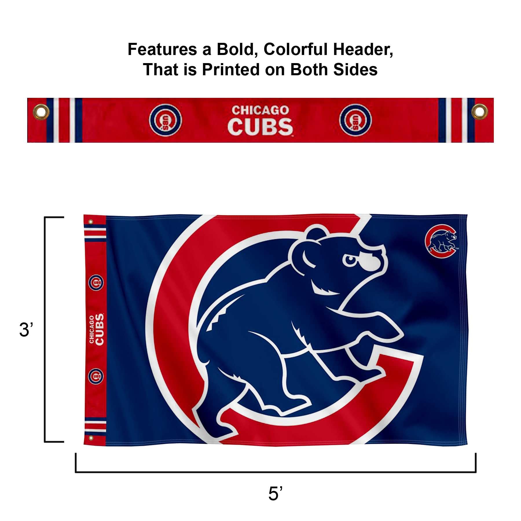 Bandiera D'ondeggiamento Con Il Logo Professionale Del Gruppo Di Chicago Cubs Rappresentazione Editoriale D Image95319790