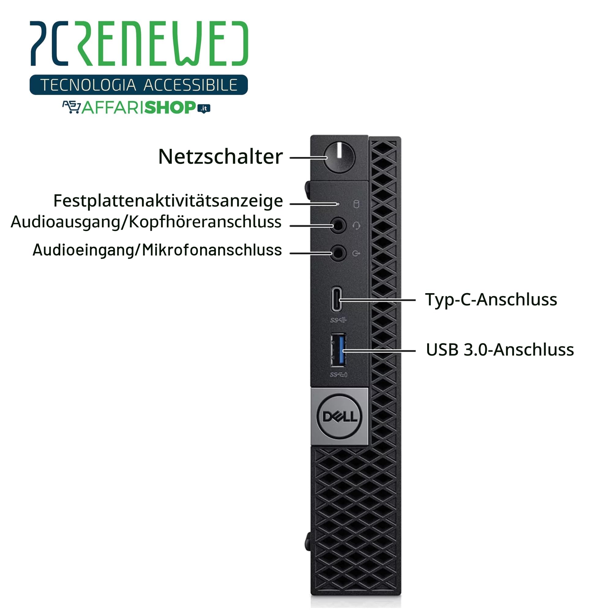 Dell Mini PC Optiplex 7050 Desktop-Computer Windows 11 Pro + Office 2021| Core i5 7500t | RAM 16 GB | SSD M.2 256 NVME | WiFi BTH Mini-Computer (nur PC) (Generalüberholt)