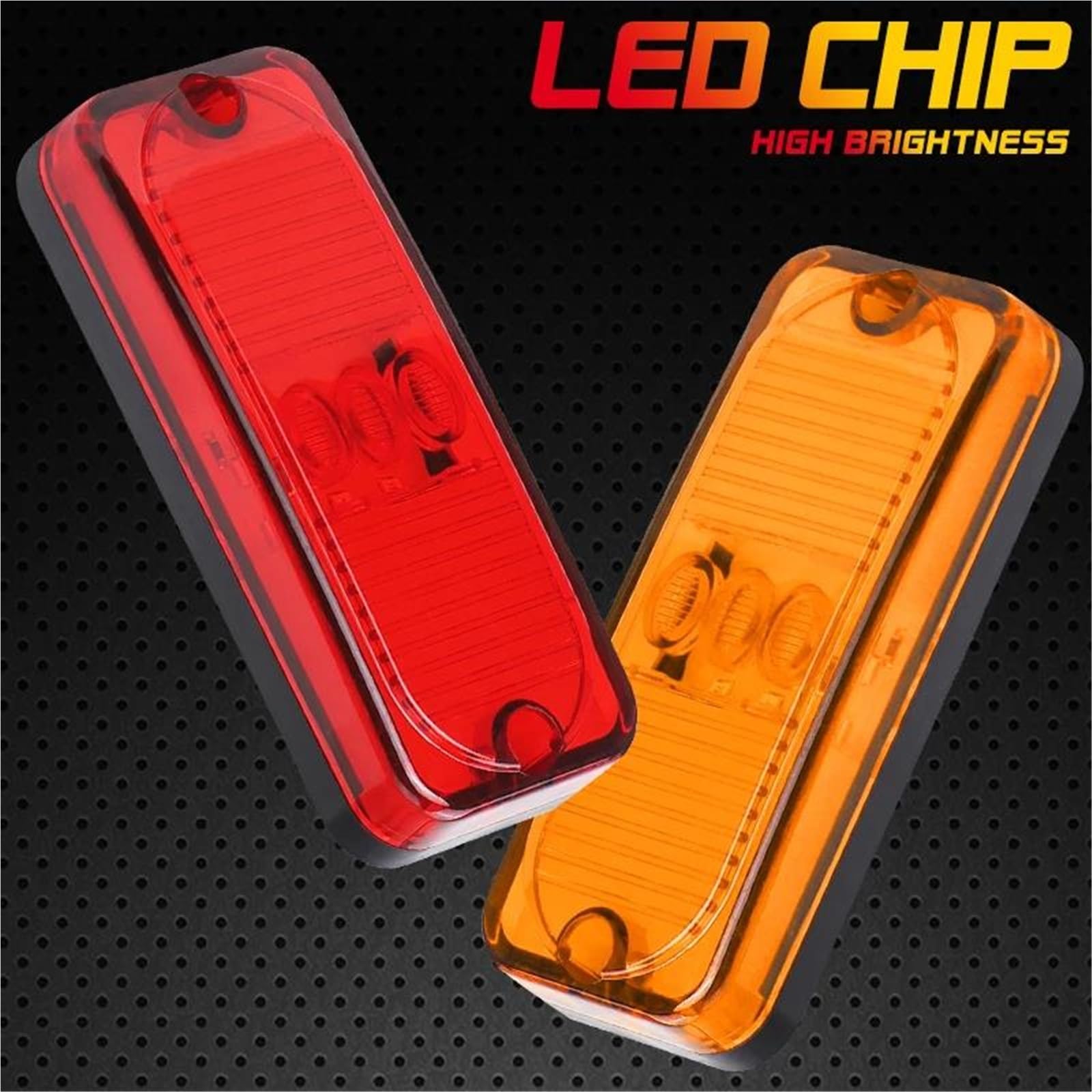 Freccia Auto Luce Di Segnalazione Laterale A LED Rossa/gialla Per Rimorchio, Autocarro, Roulotte, Autobus, Camion, 12 V-24 V Indicatore Laterale(4pcs Red)