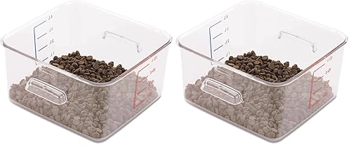 Rubbermaid Commercial Products-FG630400 - Contenedor cuadrado de almacenamiento de alimentos de plástico que ahorra espacio para cocinaSous
