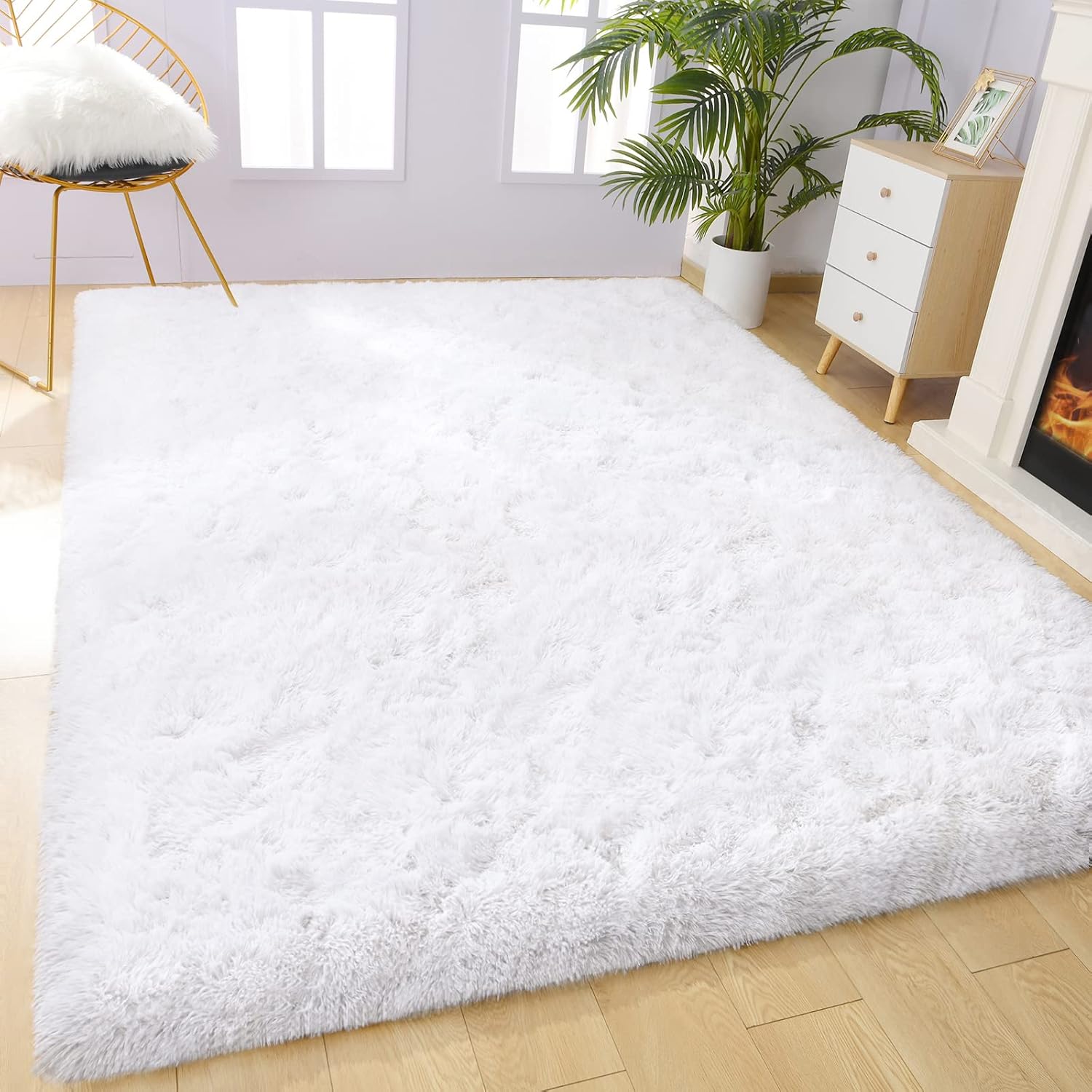 Vocrite Large Fluffy Rug for Bedroom, 5x8 Feet, Shaggy