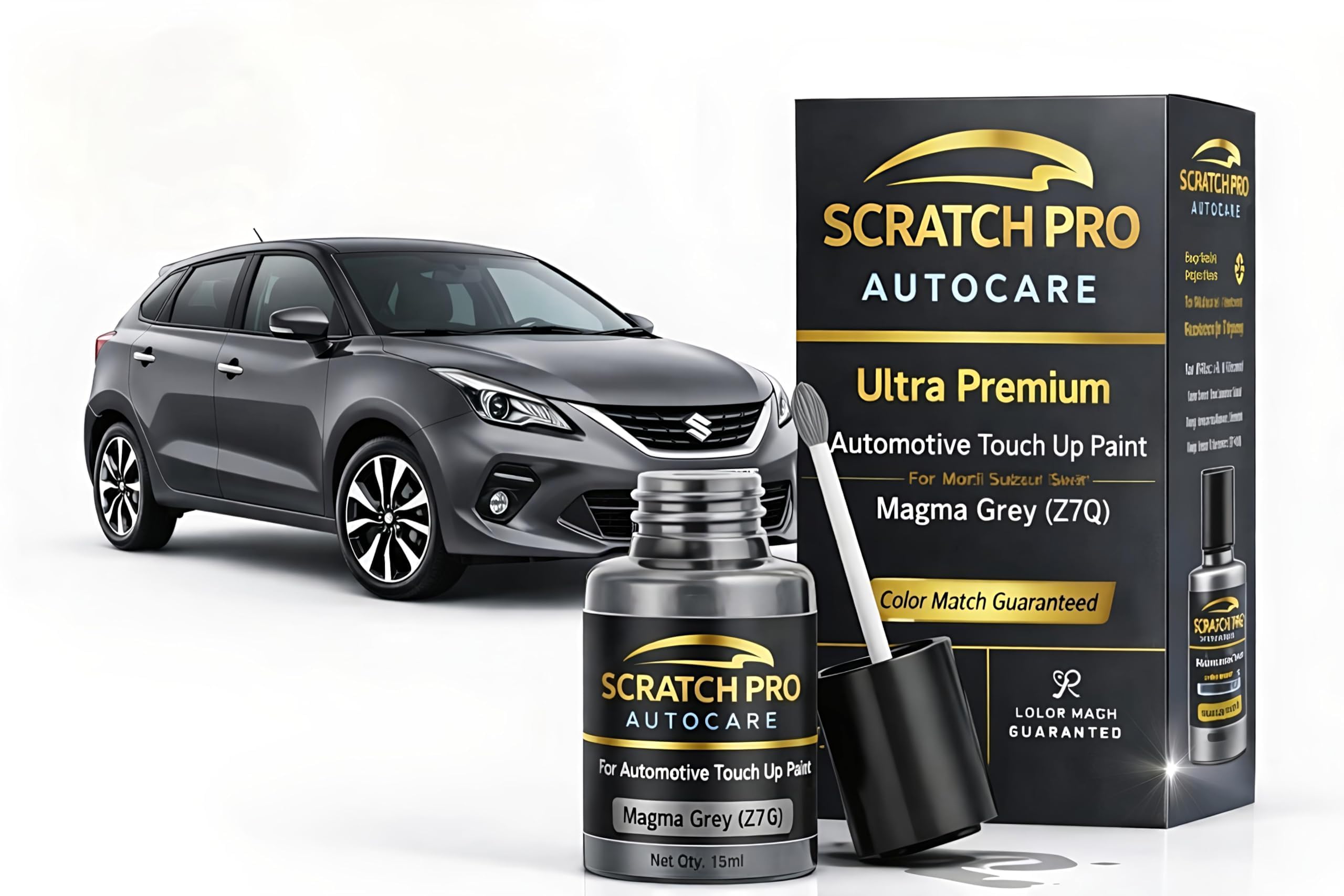 Car Touch Up Paint for MARUTI SUZUKI BALENO | 2K Paint Technology | Exact Color Match | Car Scratch Repair Paint | Automotive Touch Up Paint | Quick Dry | 12ml (Magma Grey ZQ7))-image-8