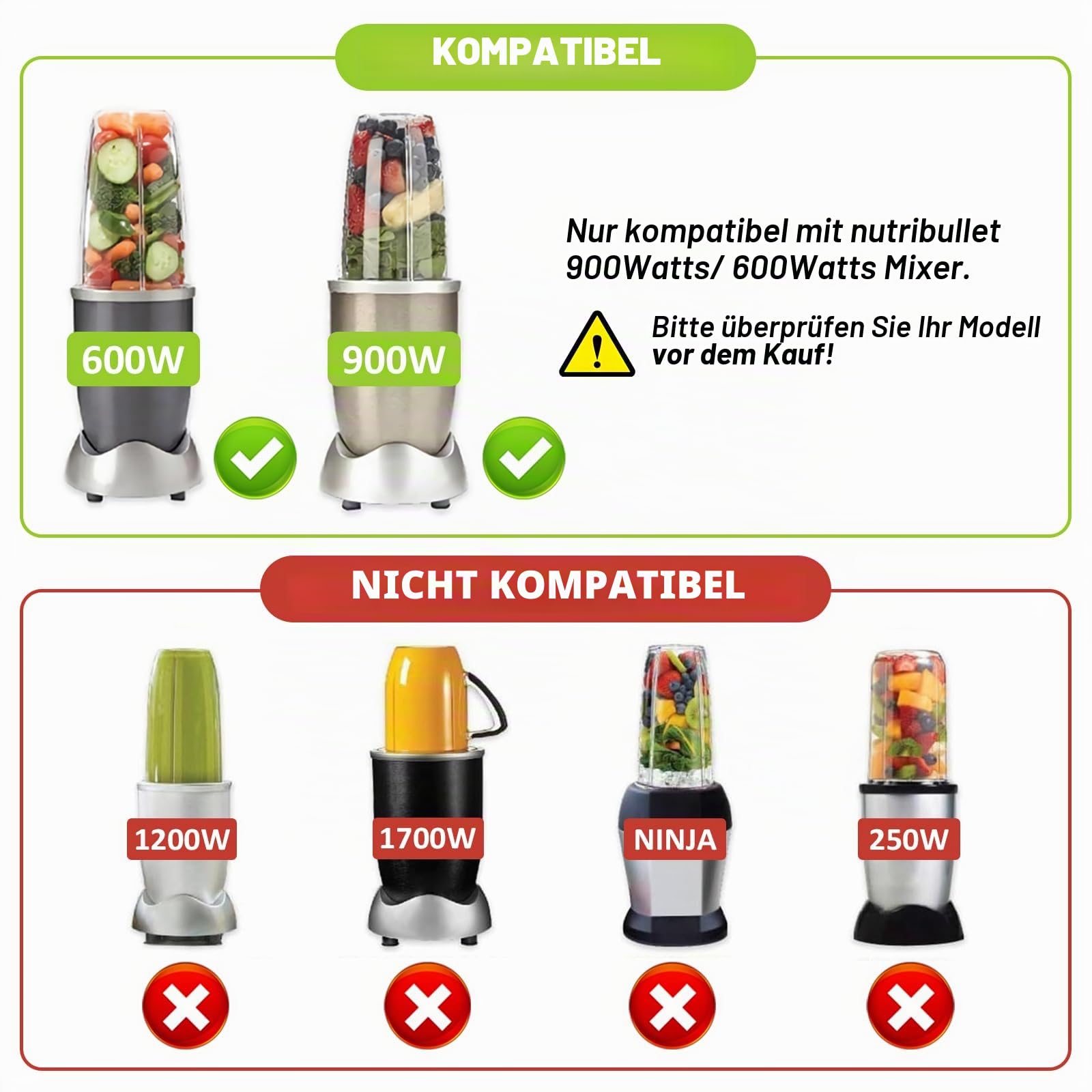 Ersatz Entsafter Klingen, grau, passend für Original NutriBullet 600 W/900 W Pro Extctor Blade Serie mit Silikon O-Ring für NutriBullet Blender Blade Ersatzteile