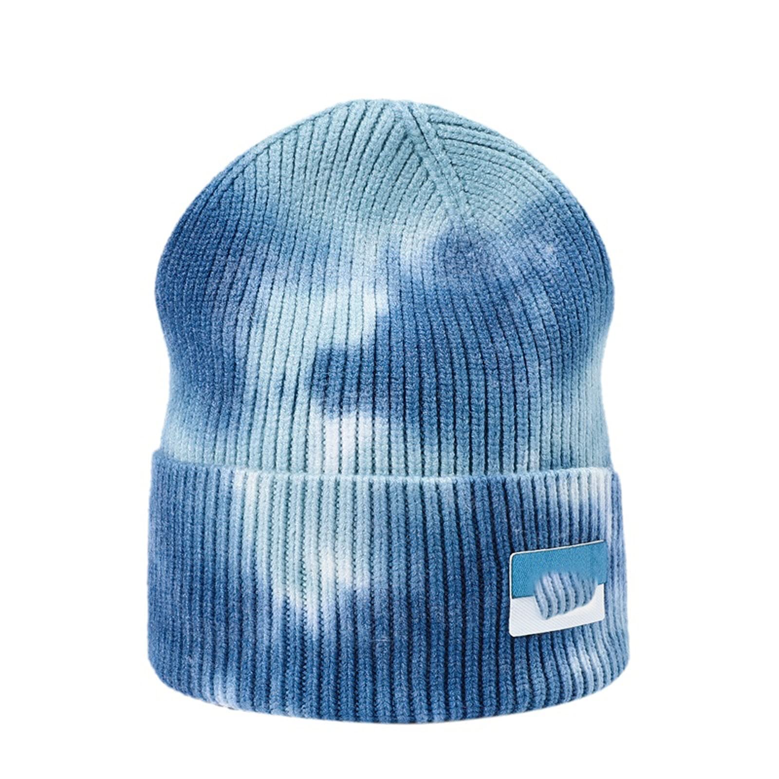XIANGFADDM Kapelusz Kapelusz zimowy Unisex Dzianiny Kapelusz Ciepły kapelusz Skullas Czapki Bawełniane Czapki Męskie Kapelusze Dla Kobiet Kapelusze (Color : Blue)
