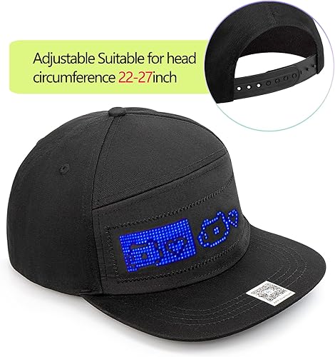 Miniatura 4 de Sombrero LED animado Bluetooth personalizado texto animación graffiti tapas LED programables para hip hop baile calle fiesta bar regalos