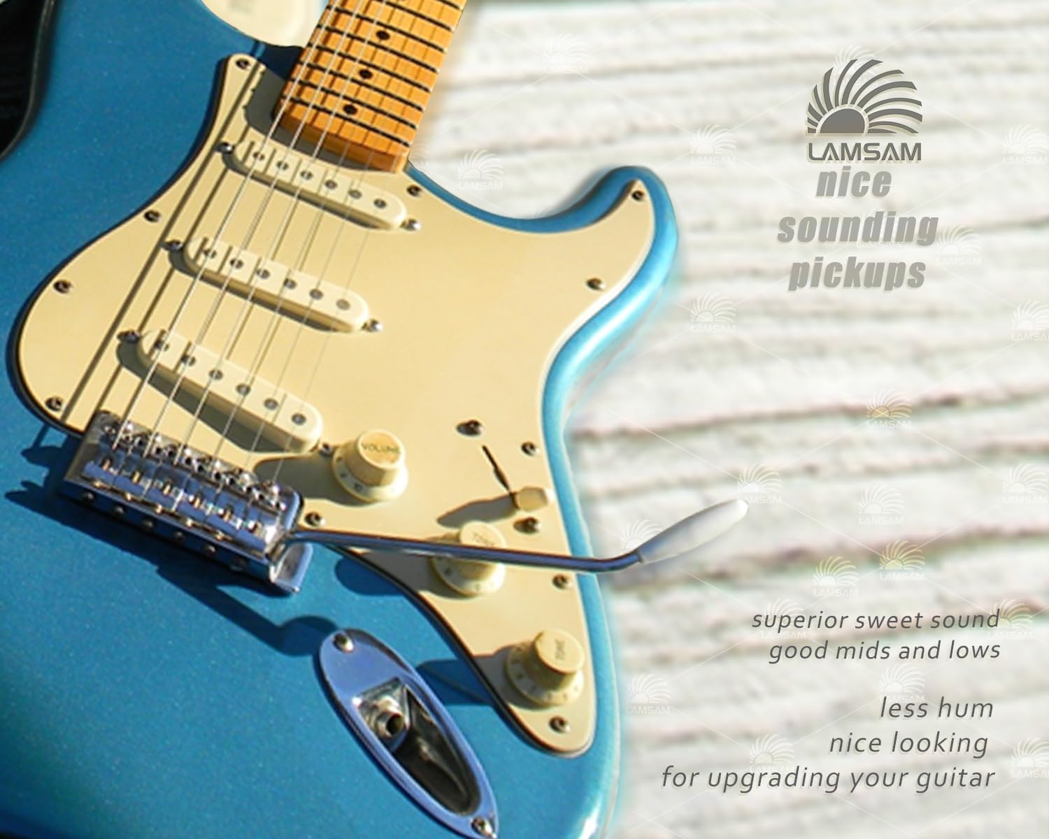 Upgraded Prewired Pickguard Loaded Modern Tone Triple Single Coil Pickups for Electric Guitars with 11 Holes, 3-Ply Pick Guards Wired SSS Pick Ups Wiring Harness Kit, Cream