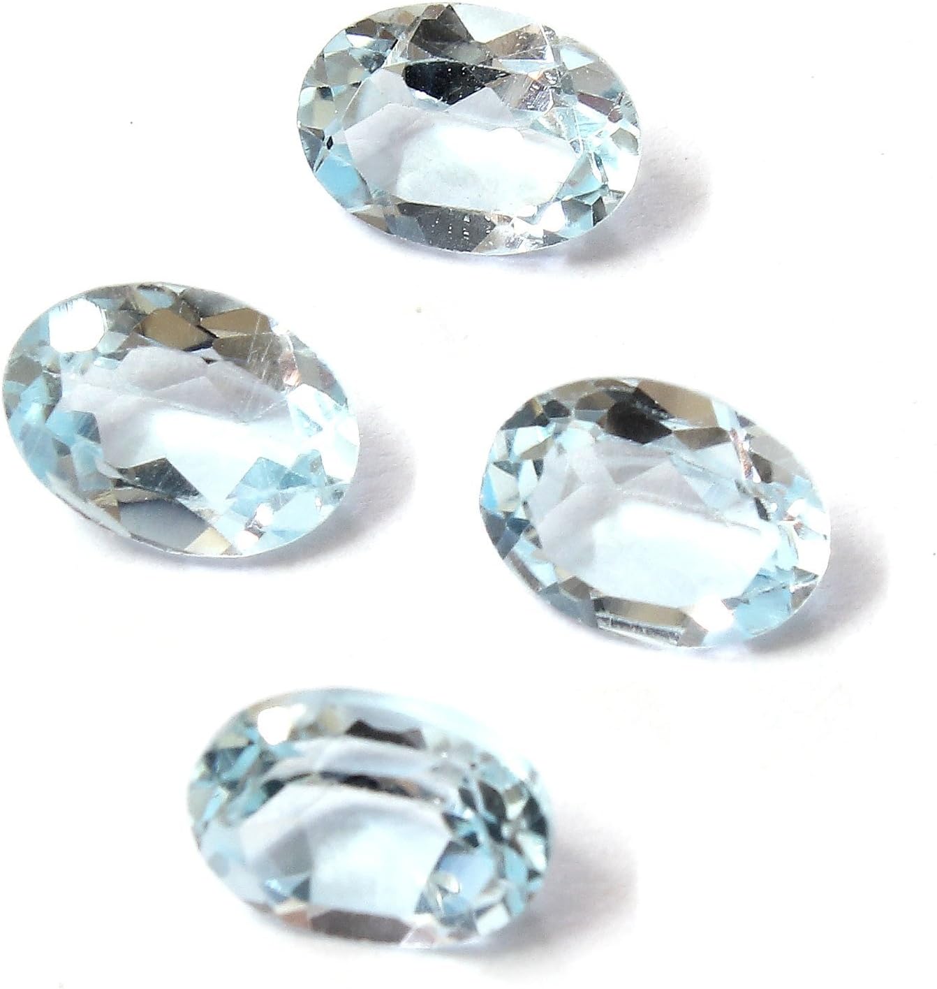 Neerupam Collection Natural Brazilian Sky Blue Topaz AA Quality 10x8 mm Size Faceted Oval Shape Loose Gemstones