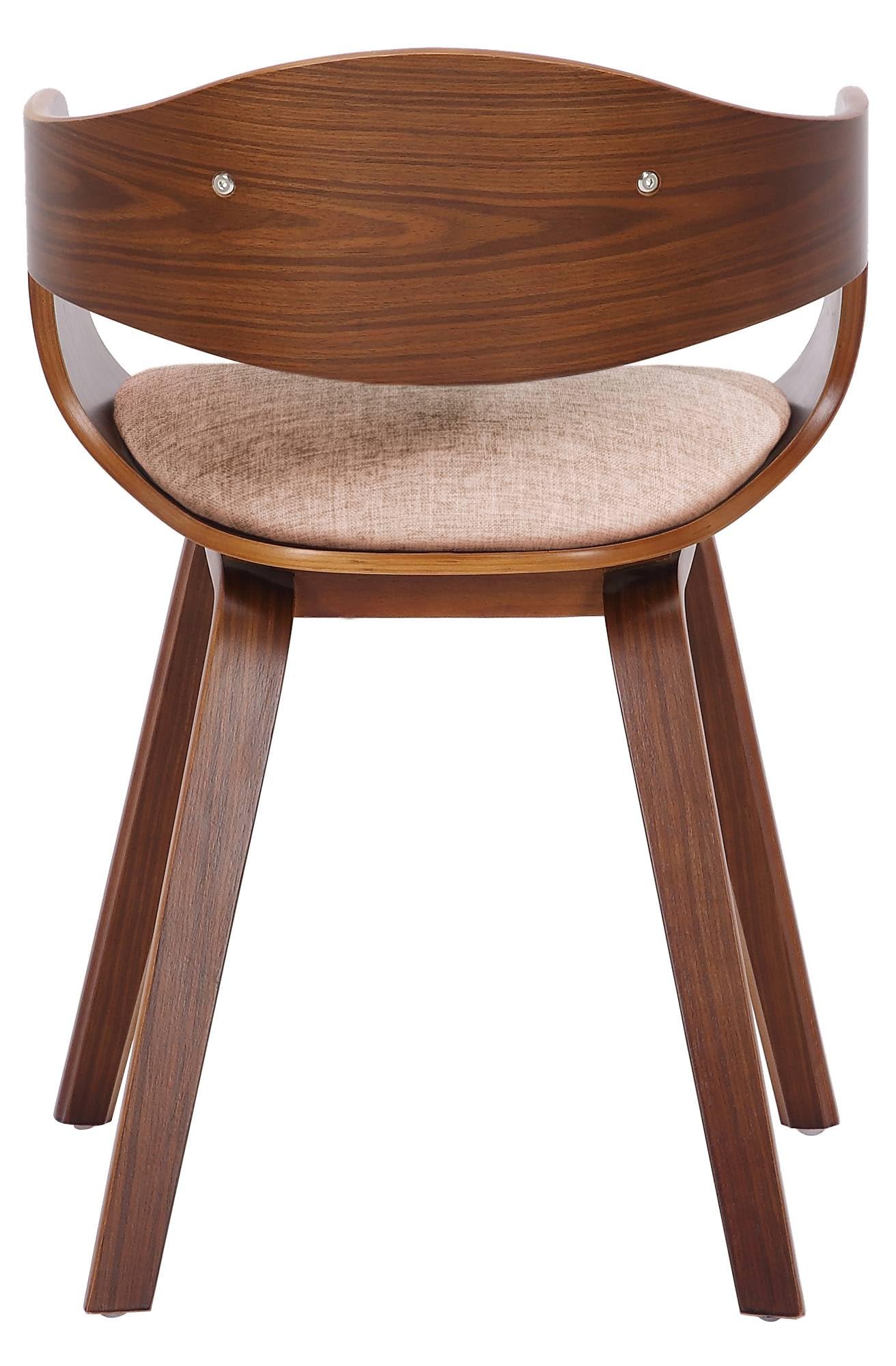 CLP Set De 2 Sillas De Comedor Kingston En Tela & Madera I Pack De 2 Butacas Nórdicas para Reuniones Modernas, Color:Nuez/Crema, Color del Marco:Nuez