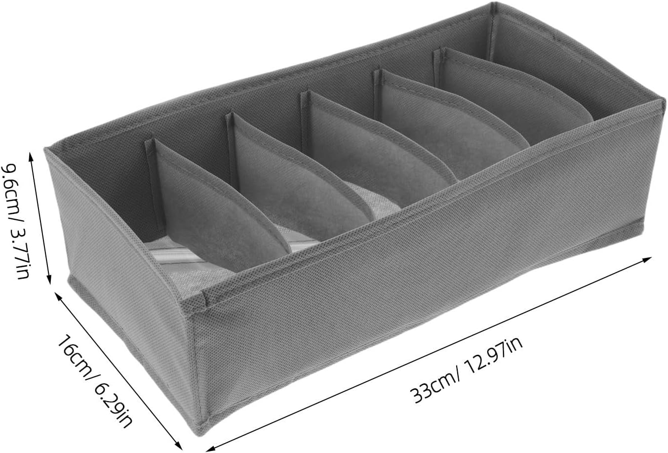 3pcs Foldable Cloth Storage Bins for Underwear and Clothing, 6-compartment Drawer Organizer Boxes, Quick Access Fabric Storage, for Closet and Travel
