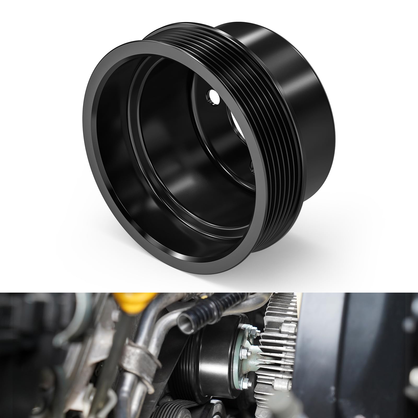 Bevinsee Water Pump Pulley Compatible with Toyota Tacoma 2005-2015, 4Runner 2003-2024, FJ Cruiser 2007-2014, Tundra 2005-2014, 16371-0P010, 1GR-FE