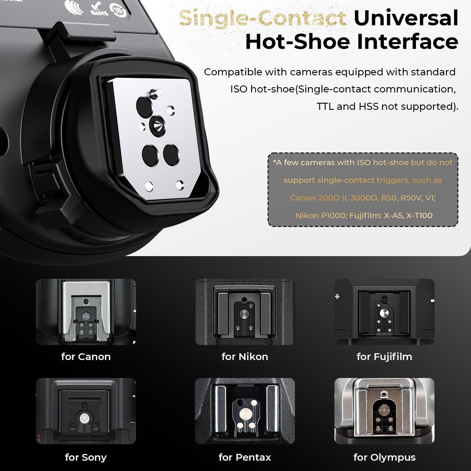 AODELAN Trigger flash wireless compatibile con Profoto Air1 e Air2, per Canon, per Sony, per Nikon, per Olympus, per fotocamere Fujifilm 650FT Telecomando 100 canali 6 gruppi, sostituisce Connect Pro