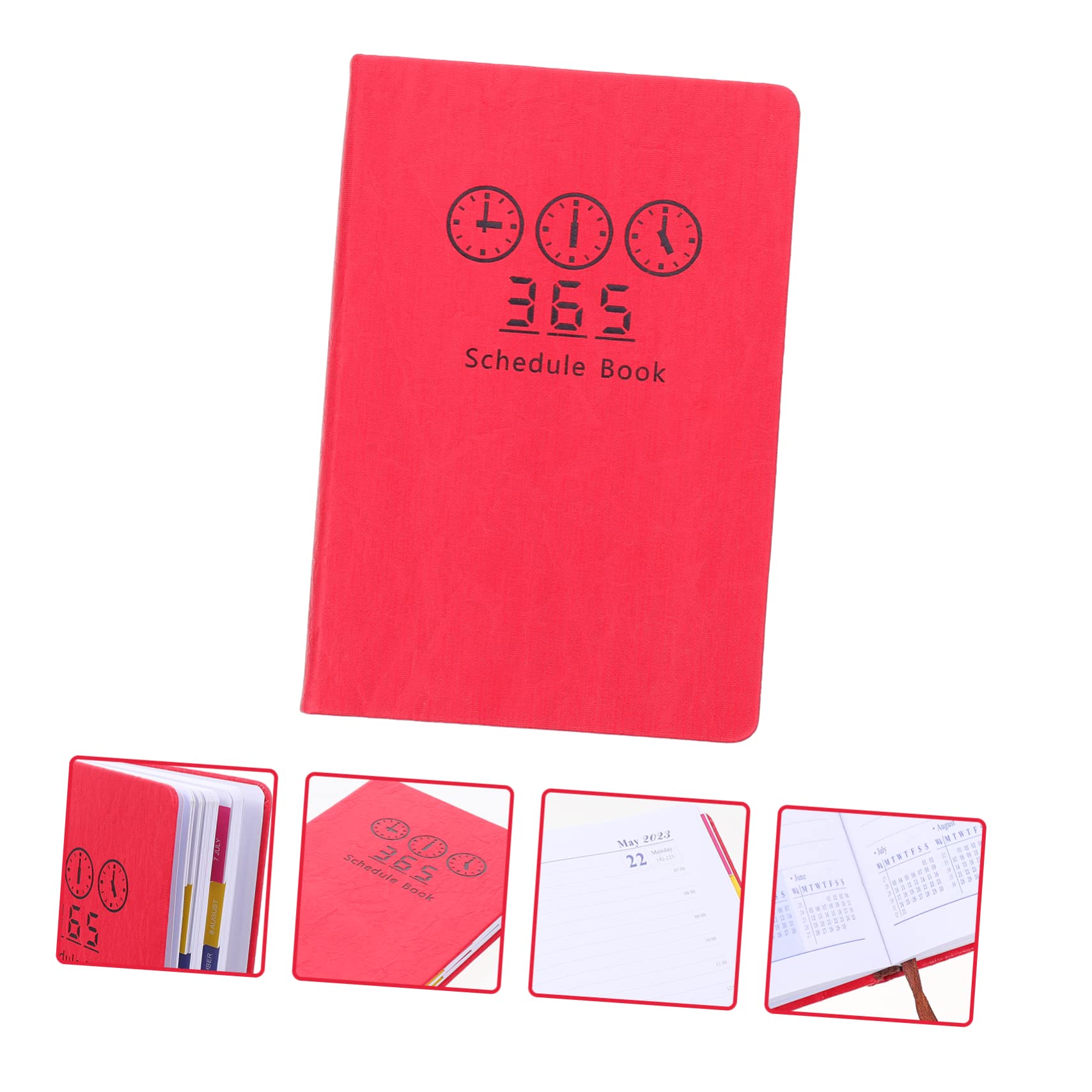 Agenda Scolastica Inglese A5 2023 in Carta Rossa, 1 Pezzo | Pianificazione Settimanale e Mensile, Formato Portatile, Design Semplice Pagine Interne Delicate