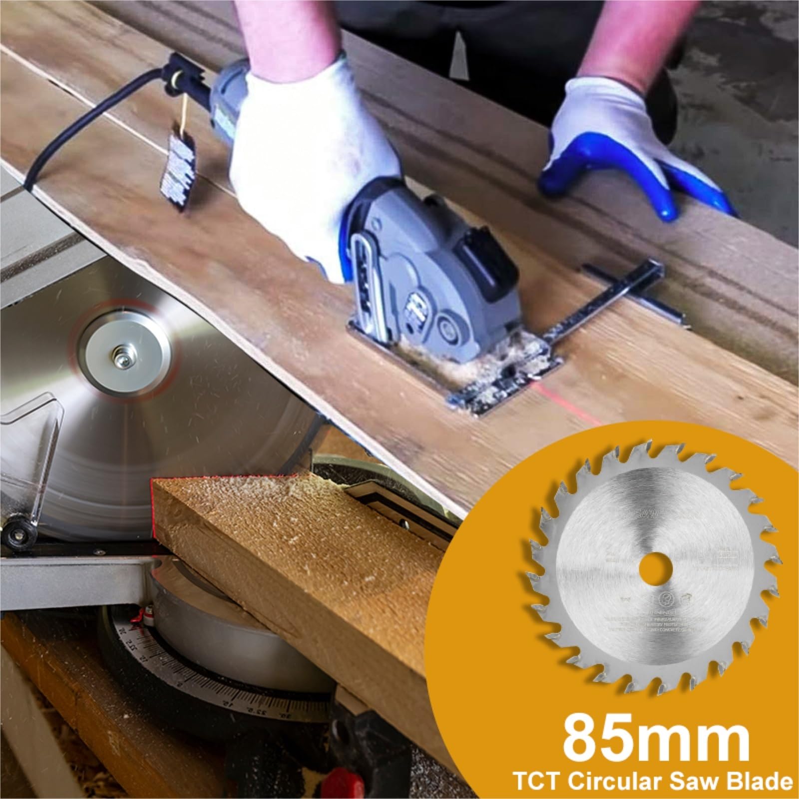 Brzeszczot do cięcia metalu 1PC 85mm Mini piła tarczowa do drewna 24/30/36T TCT tarcze kołowe tarcza tnąca z węglików spiekanych narzędzi obróbki(85x10x24T)