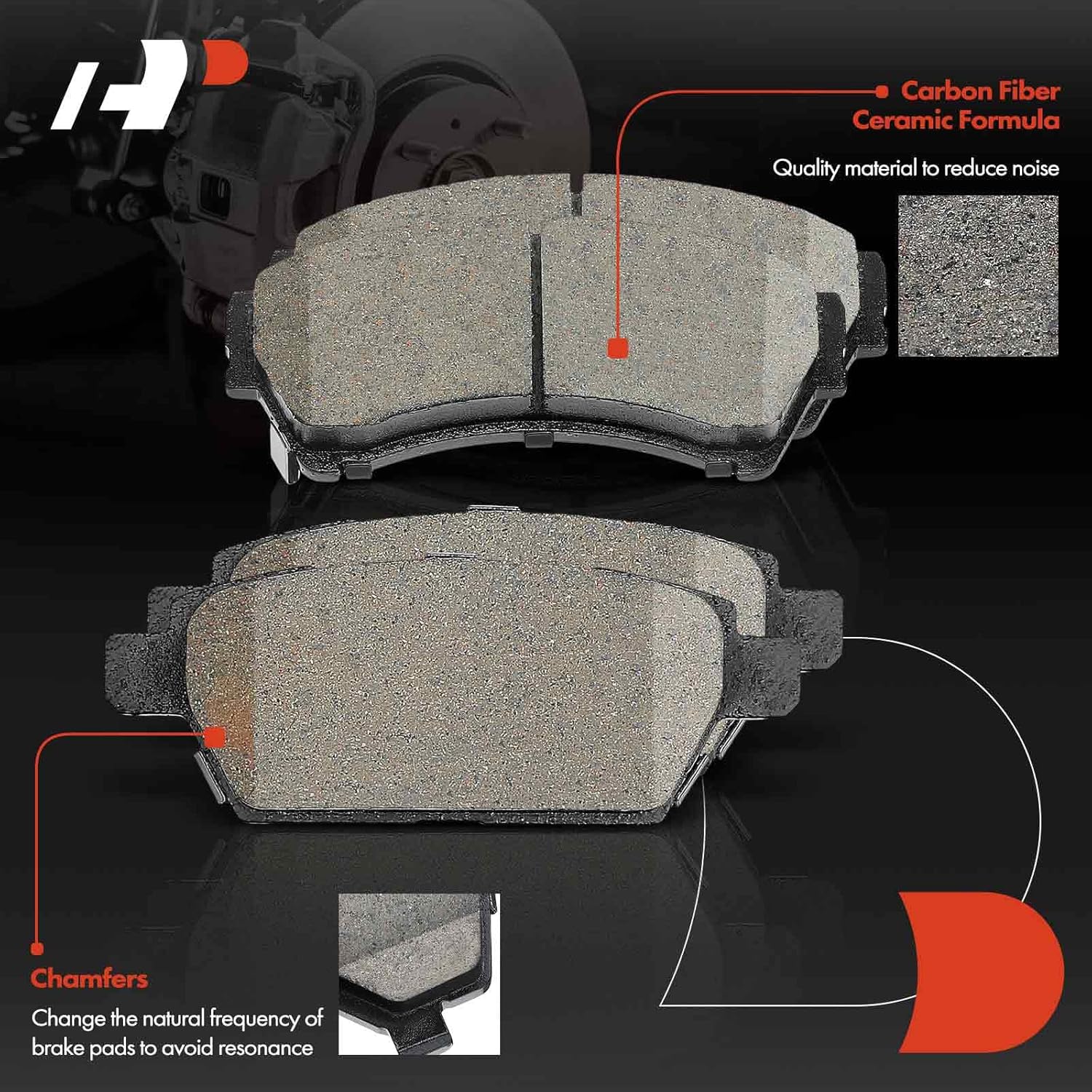 A-Premium Front and Rear Ceramic Brake Pads Set Compatible with Ford, Lincoln, Mazda and Mercury Models - Fusion 2006-2012, MKZ 2007-2012, Zephyr 2006, 6 2006-2013, Milan 2006-2011, 8-Pack