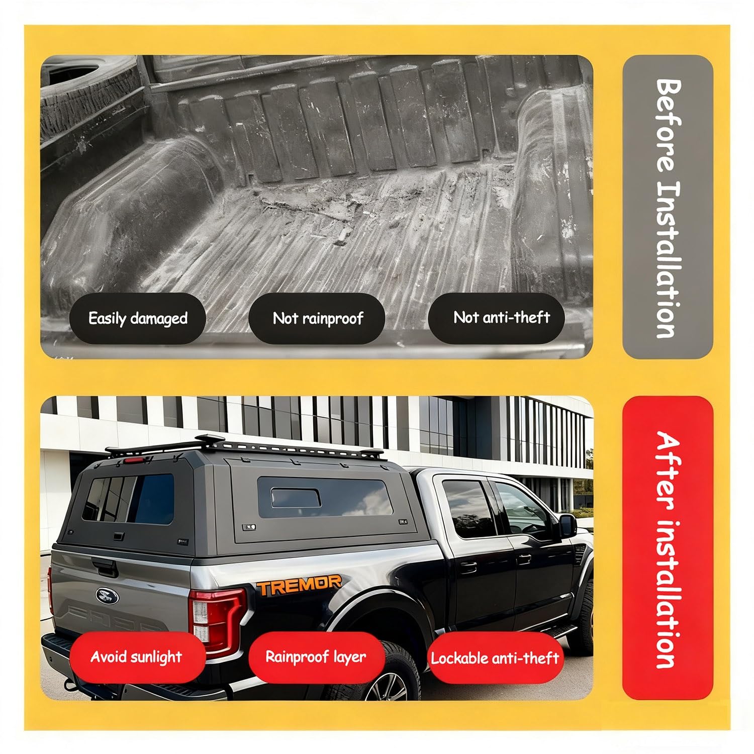 Laderaumabdeckung for Chevy Silverado 1500 (neues Modell, 2019–2026), 2 m (6,6 Fuß) Ladefläche, abschließbar, mit Hardtop-Zubehör(5.8ft Style a)