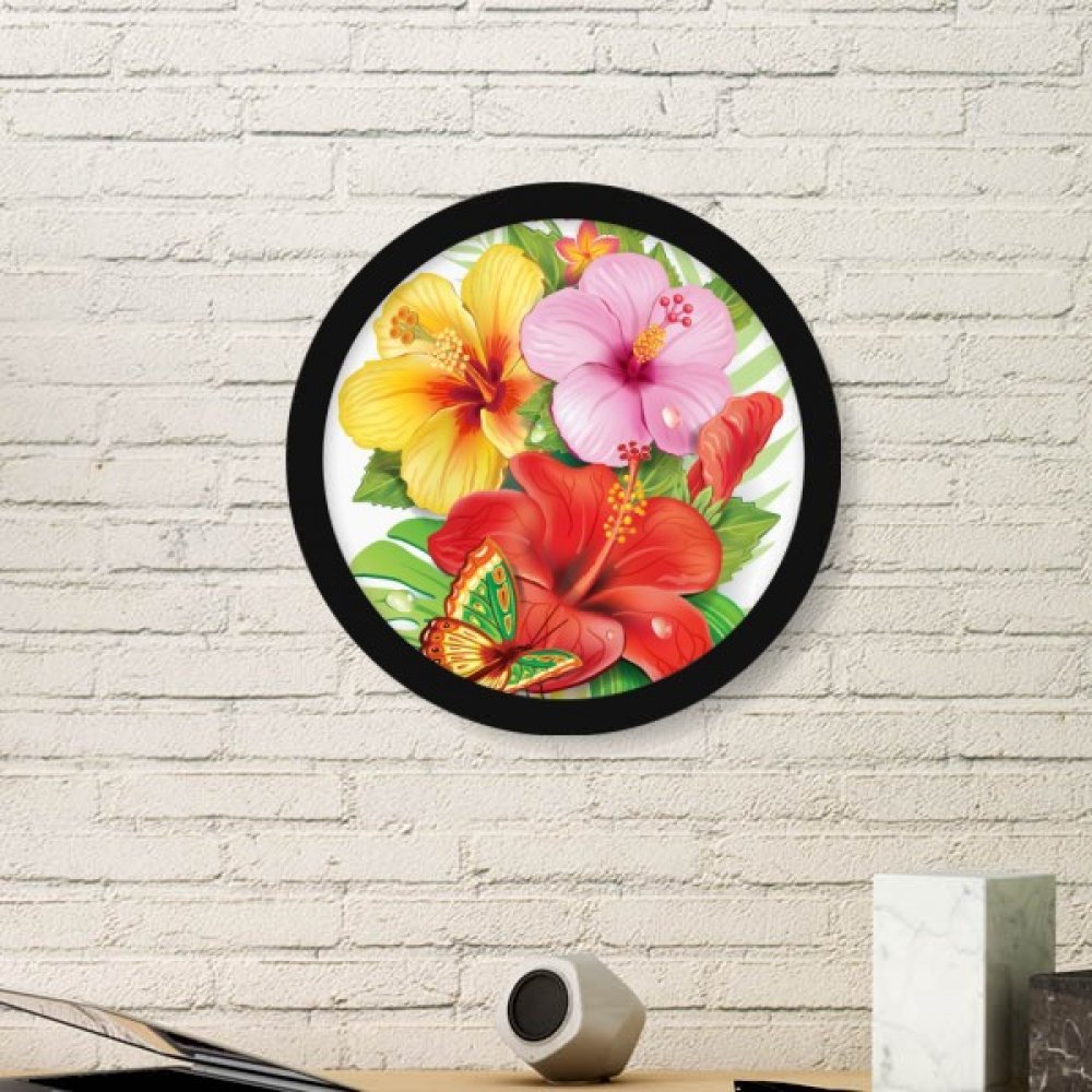 Art prints fleurs papillon cadre rond Small HD