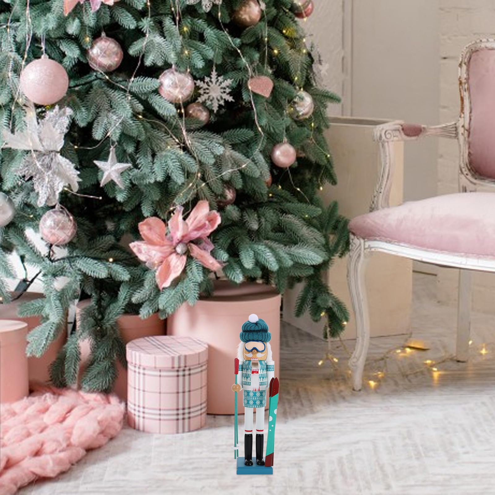 Ciieeo Decoración Navideña De Madera Marioneta Papá Noel para Fiesta Adorno Festivo para Interiores Y Exteriores Estilo Adorable Y Duradero para Jardines Y Salones
