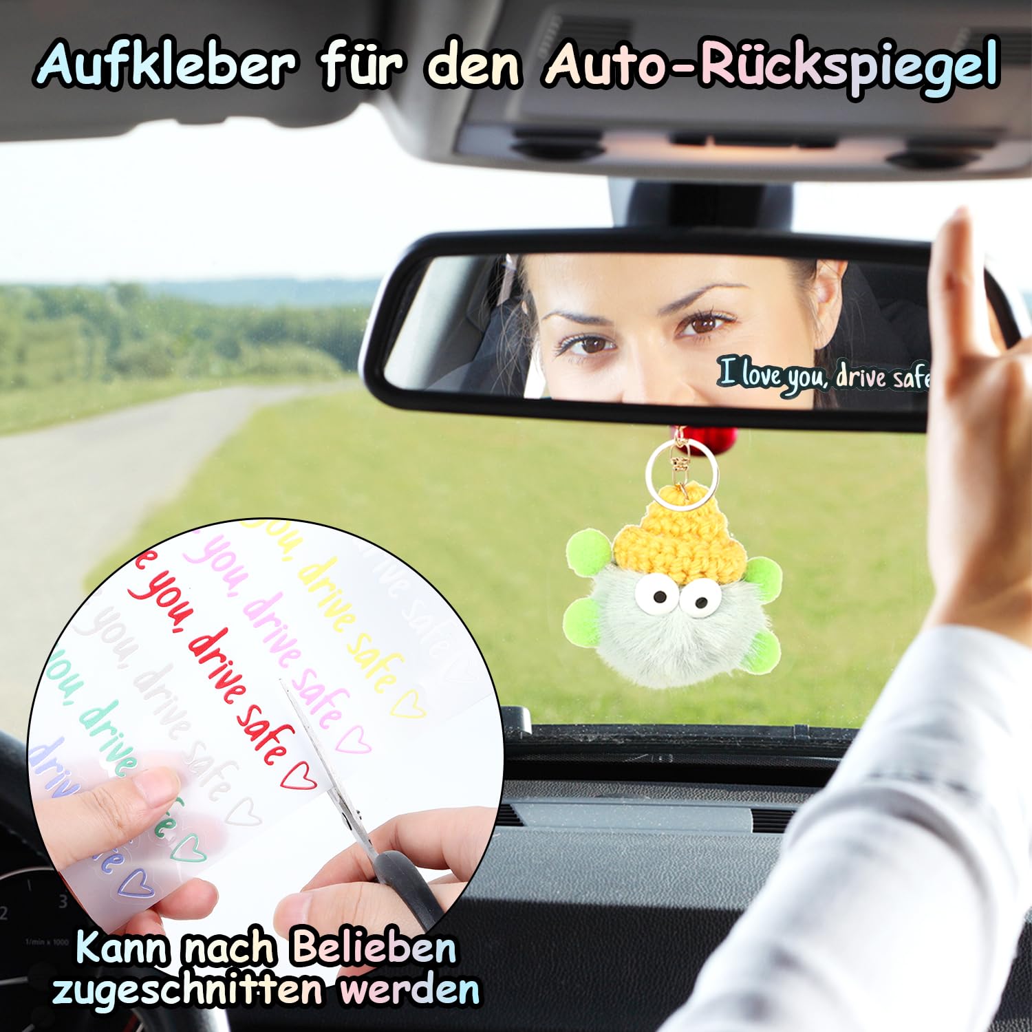 18 sztuk naklejek na lusterko wsteczne "I Love You Drive", dla kierowców, kobiet, mężczyzn, na akcesoria samochodowe, lusterko wsteczne, lusterko samochodowe