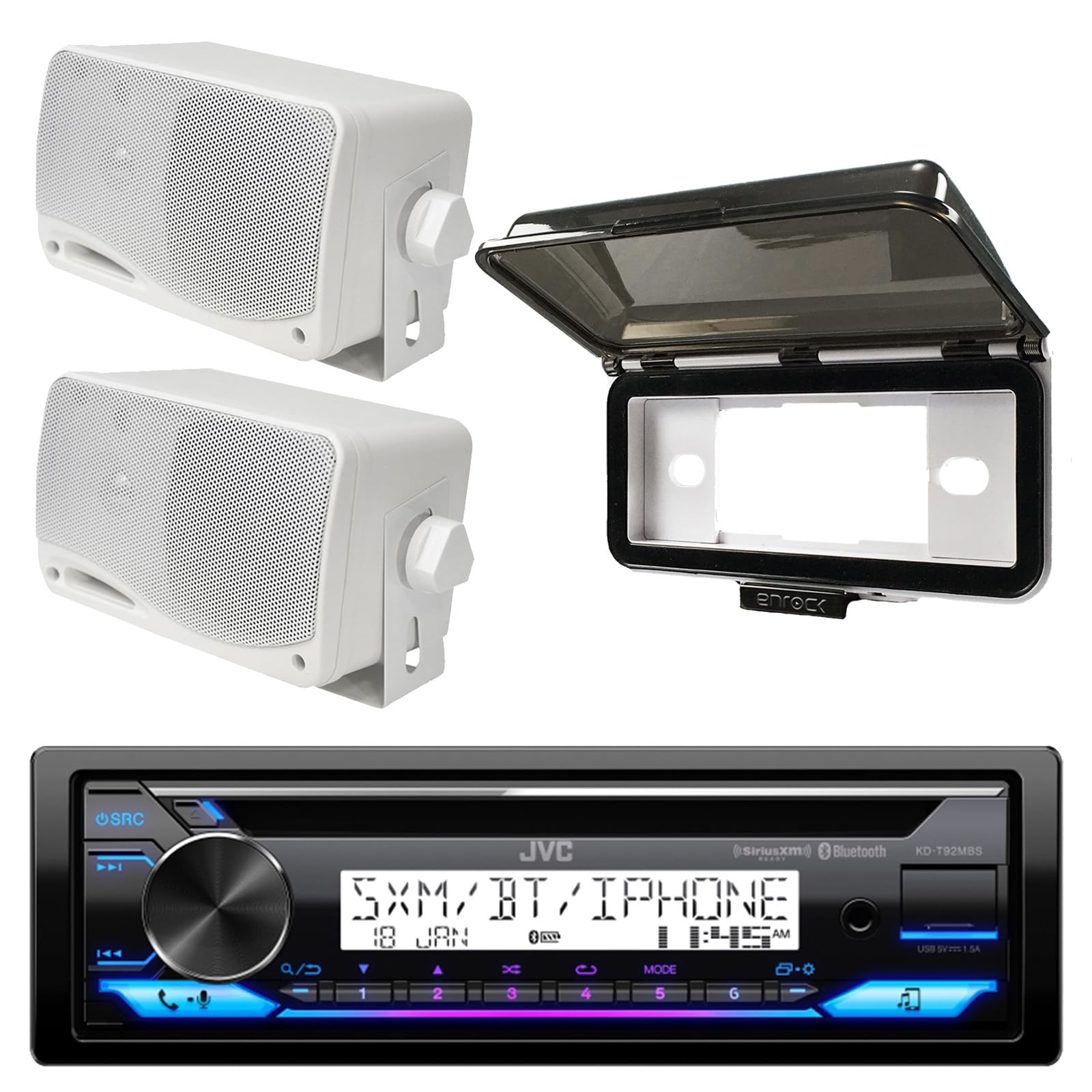 Amazon.com: JVC Single DIN in-Dash Marine USB Bluetooth CD Player