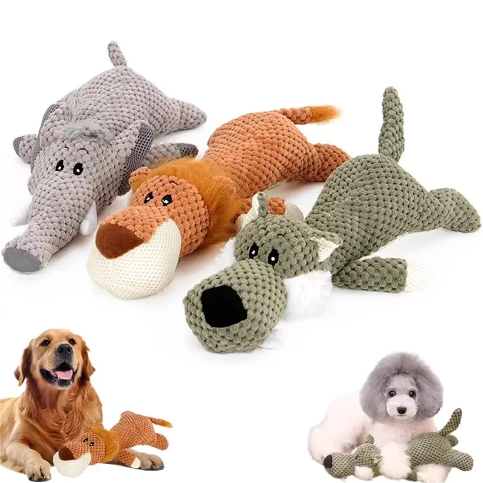 Weiches Kauspielzeug für Hunde, niedliches langlebiges Hundespielzeug, Stofftier, Plüschtier, Welpen, Haustier, Mutt-Spielzeug, Plüsch-Hunde-Kauspielzeug, geeignet für große, mittelgroße und kleine