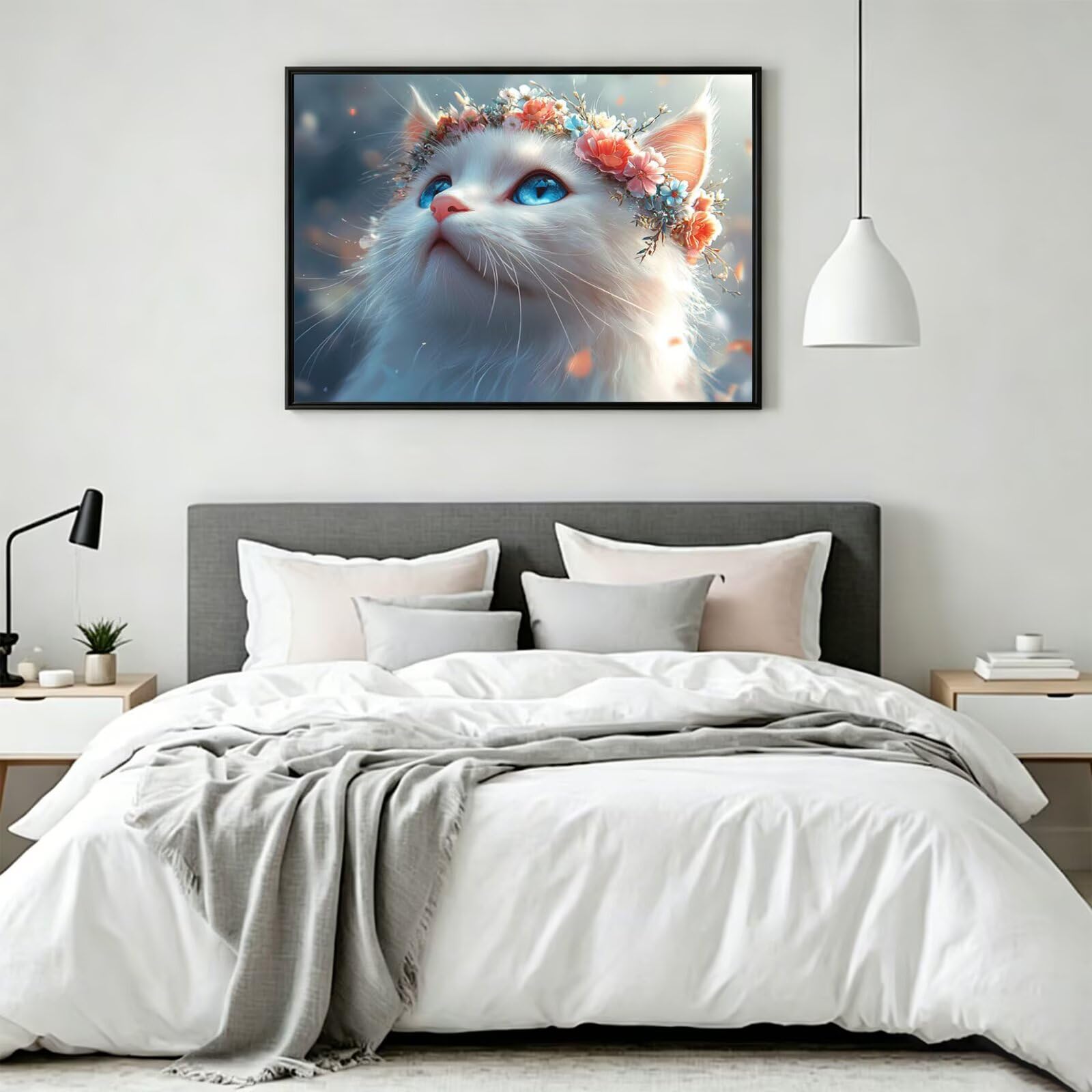 Malowanie po numerach Roślin Obrazy Akrylowe Kot Malowanie Numerami Dorośli DIY Płótno Do Malowania, Malowanie Akrylowe Rzemiosło, Wystrój Domu, Prezenty Urodzinowe 90x120cm Bez Ramki Q-983