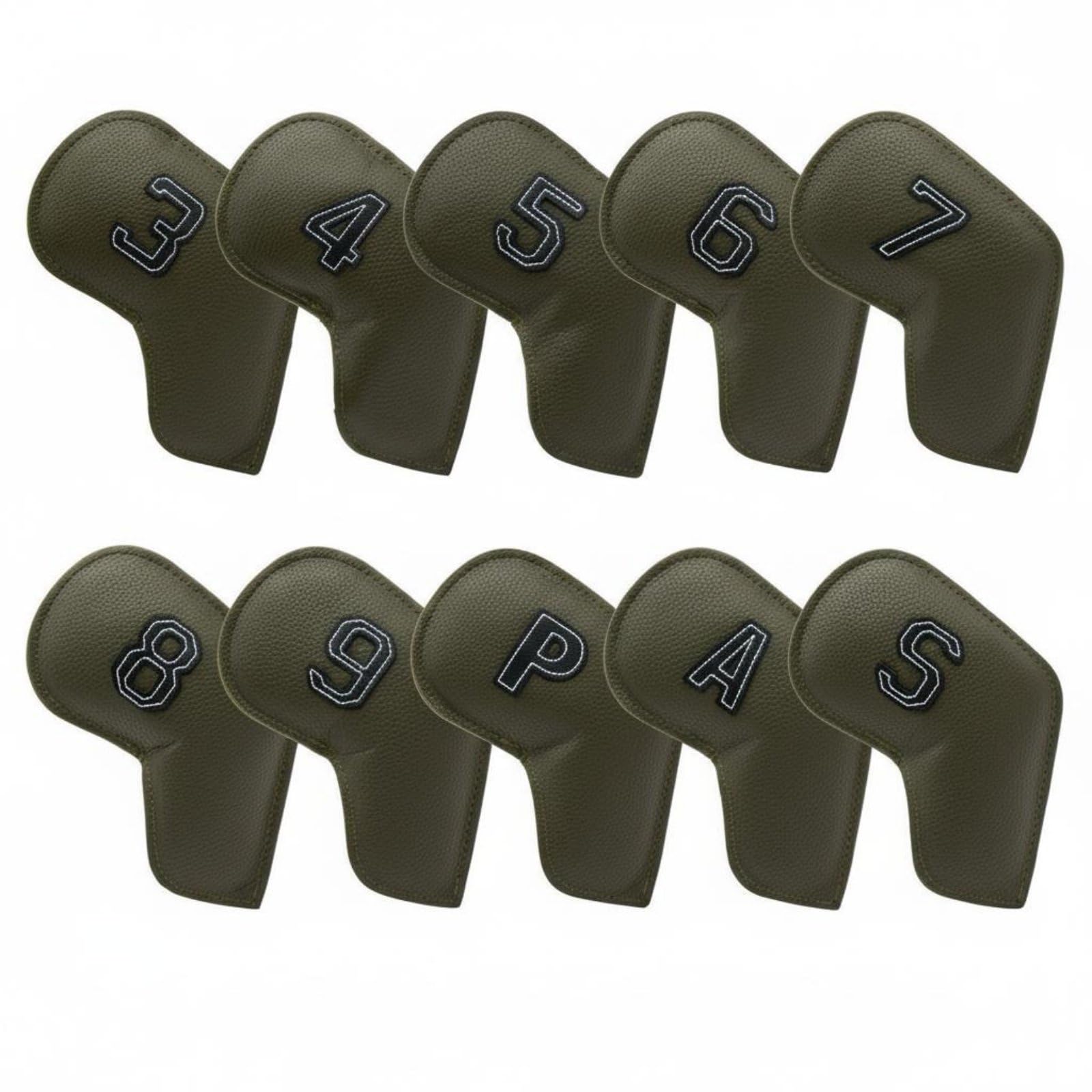 Golf Schlägerhauben Eisenhauben Headcover Schlägerkopfhüllen aus PU Wasserfest Schmutzabweisend für Golfer Anfänger Fortgeschrittene, Graugrün