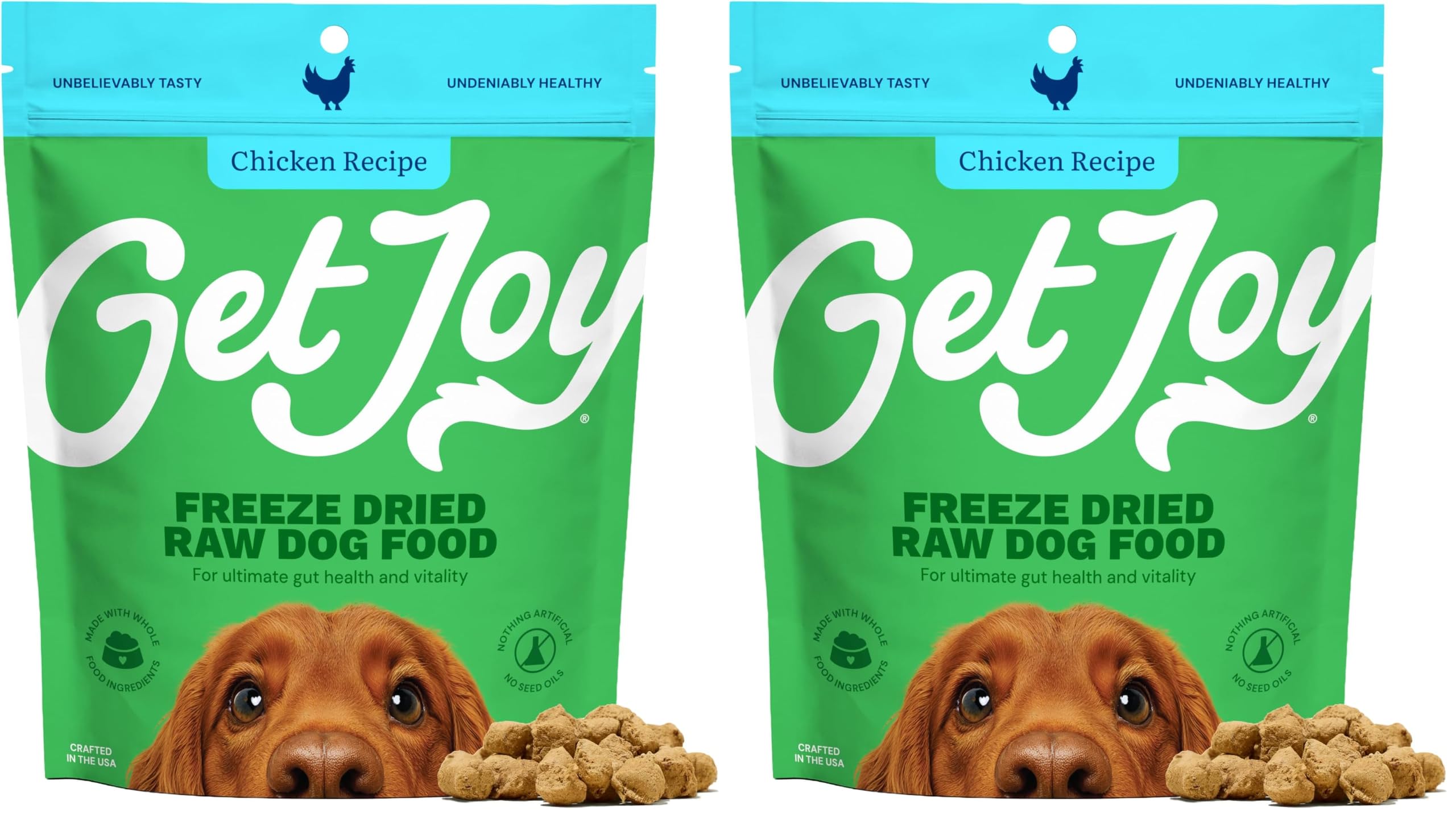 Get Joy Freeze Dried Dog Food, Chicken Recipe, 4oz Bag, Pack of 2 | Stock up and save on the recipes your dog already knows. Same formula, fewer deliveries, one simple reorder., Chicken, 4 Ounce (Pack of 2)