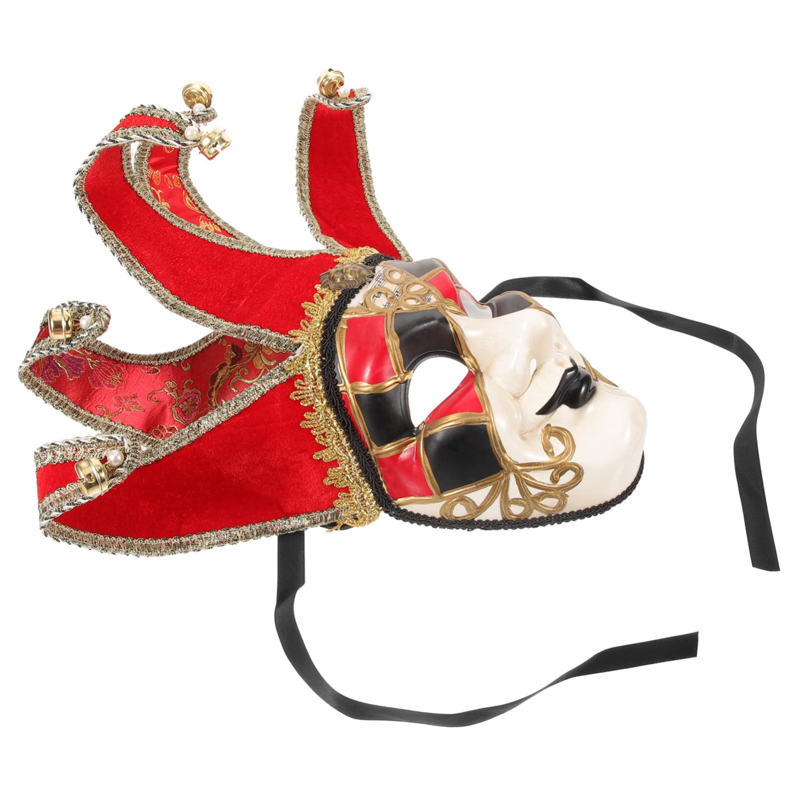 Healeved Máscara de Plástico para Halloween y Cosplay Diseño Rojo, Ligera y Cómoda para Fiestas y Presentaciones de Carnaval