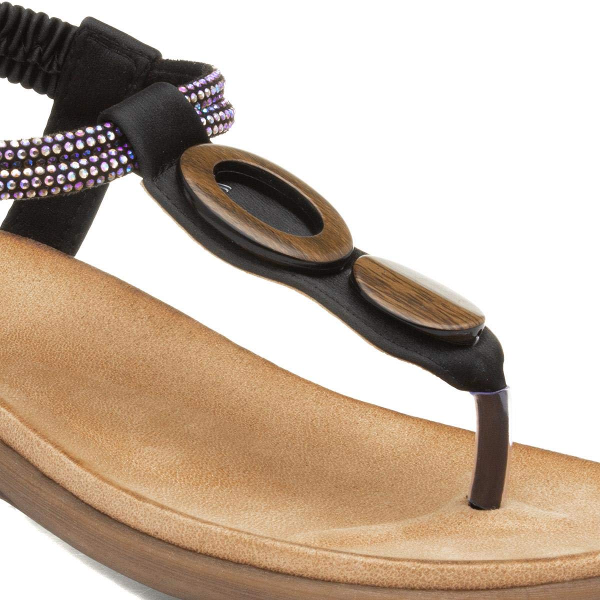 Heavenly Feet Honeydew Womens Black Sandal - Buy Online - 215511912