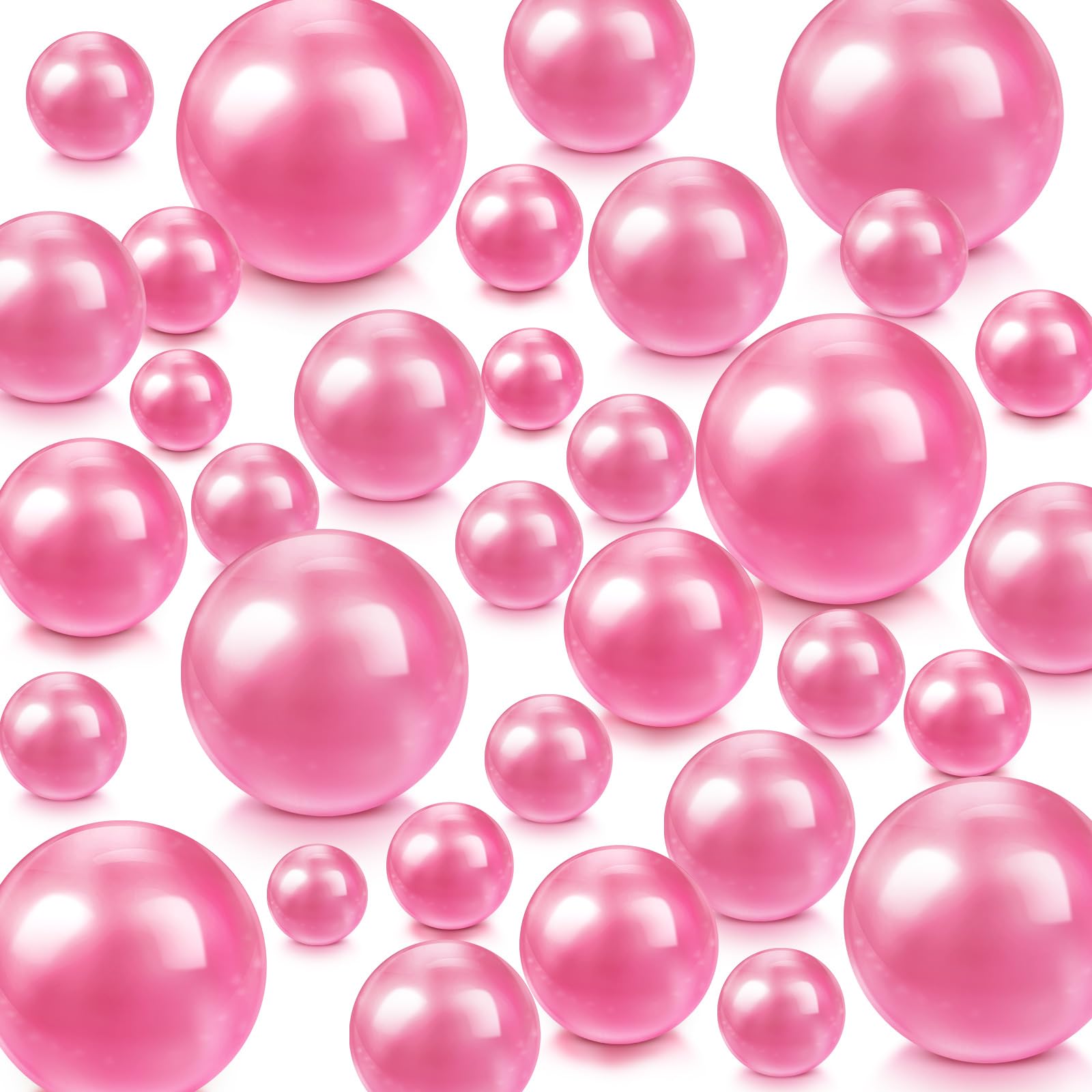 Perles sans trous rose clair Jadive | Lot de 200 de 10 à 30 mm pour décoration et centres de table