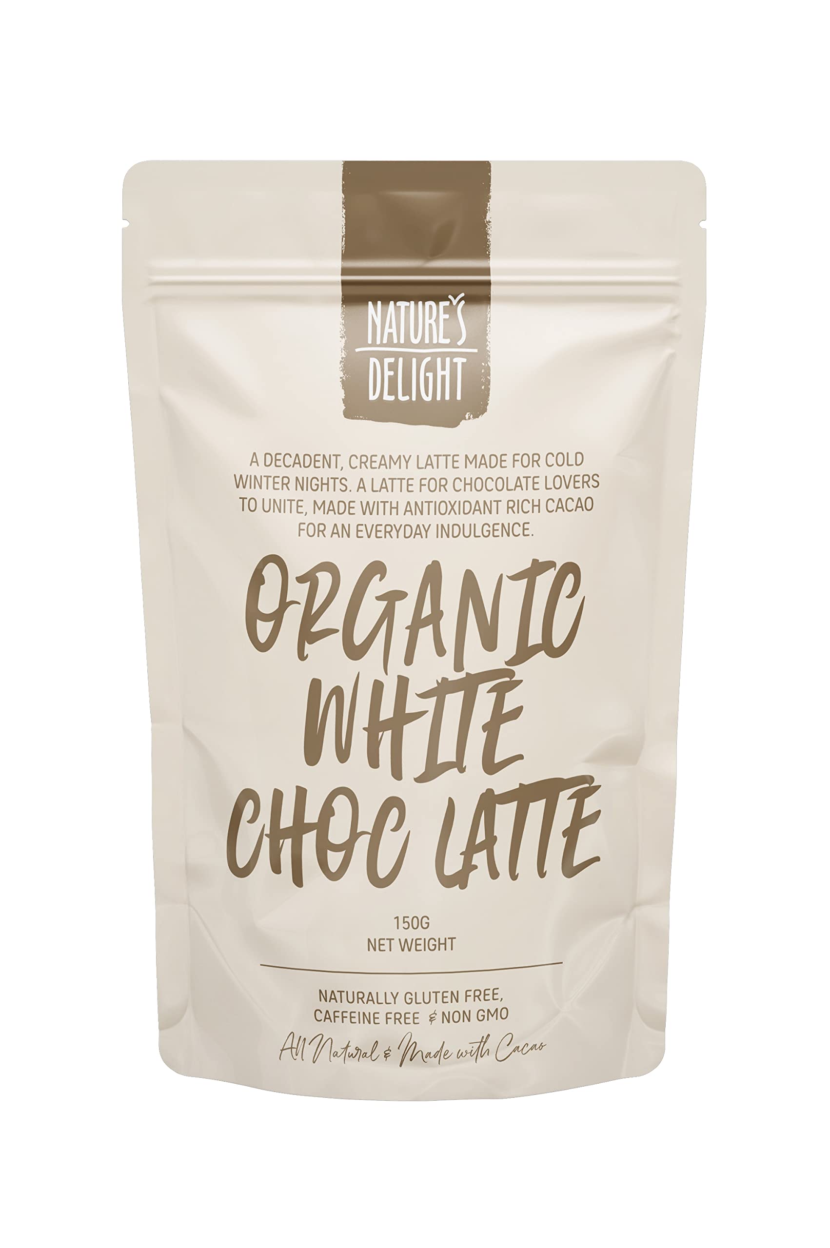 Nature's Delight Organic White Chocolate Latte, 150.0 grams, Pack of 1