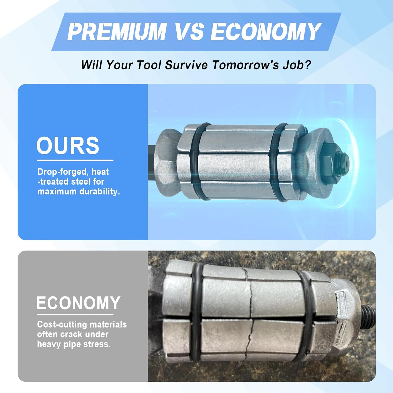 3 PCS Exhaust Pipe Expander Set, 1-1/8 to 3-1/2 Tail Pipe Expander Tool Set, Muffler Pipe Expander Set Compatible with Most Vehicles and Trucks, Automotive Tool Kit for Tail Pipe Tube