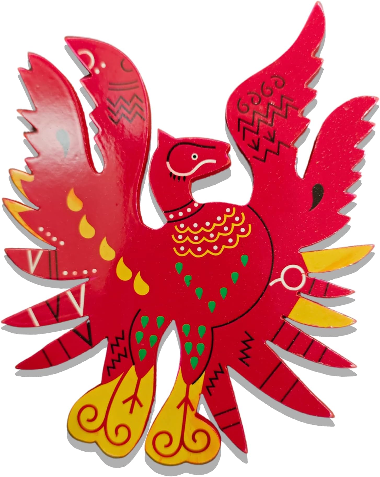 Red Phoenix Bird Symbol of Fame, Name, Reputation Feng Shui Product for Home & Office (Size: 6 Inches)