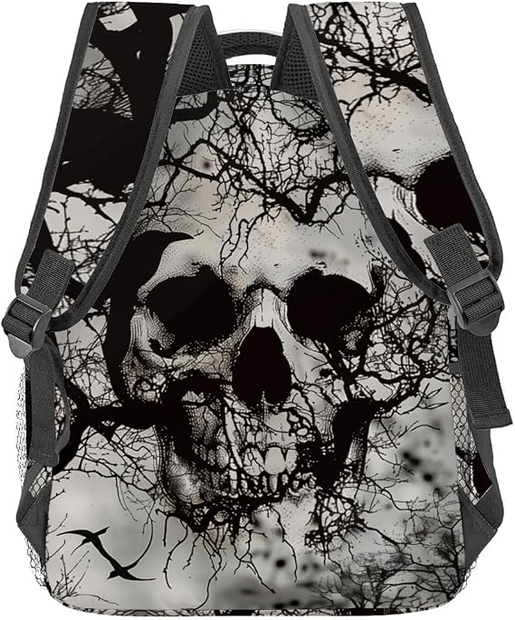 Skull Backpack Travel Backpacks Laptop Rucksack,School Bookbag for Women Kids Boys Girls,Gothic Back Pack Accessories Bags,Ideal Gifts for Work, Outdoor Adventures