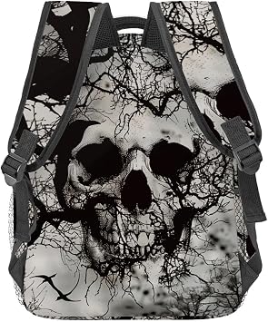 Skull Backpack Travel Backpacks Laptop Rucksack,School Bookbag for Women Kids Boys Girls,Gothic Back Pack Accessories Bags,Ideal Gifts for Work, Outdoor Adventures