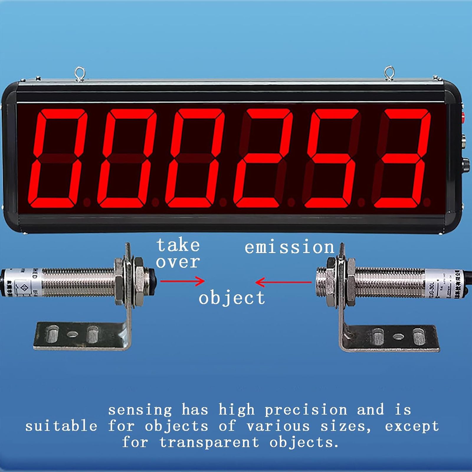 Compteur numérique à 6 chiffres, affichage LED et télécommande, plage de comptage de 0 à 999999 pour convoyeur, ligne de production, comptage de visiteurs
