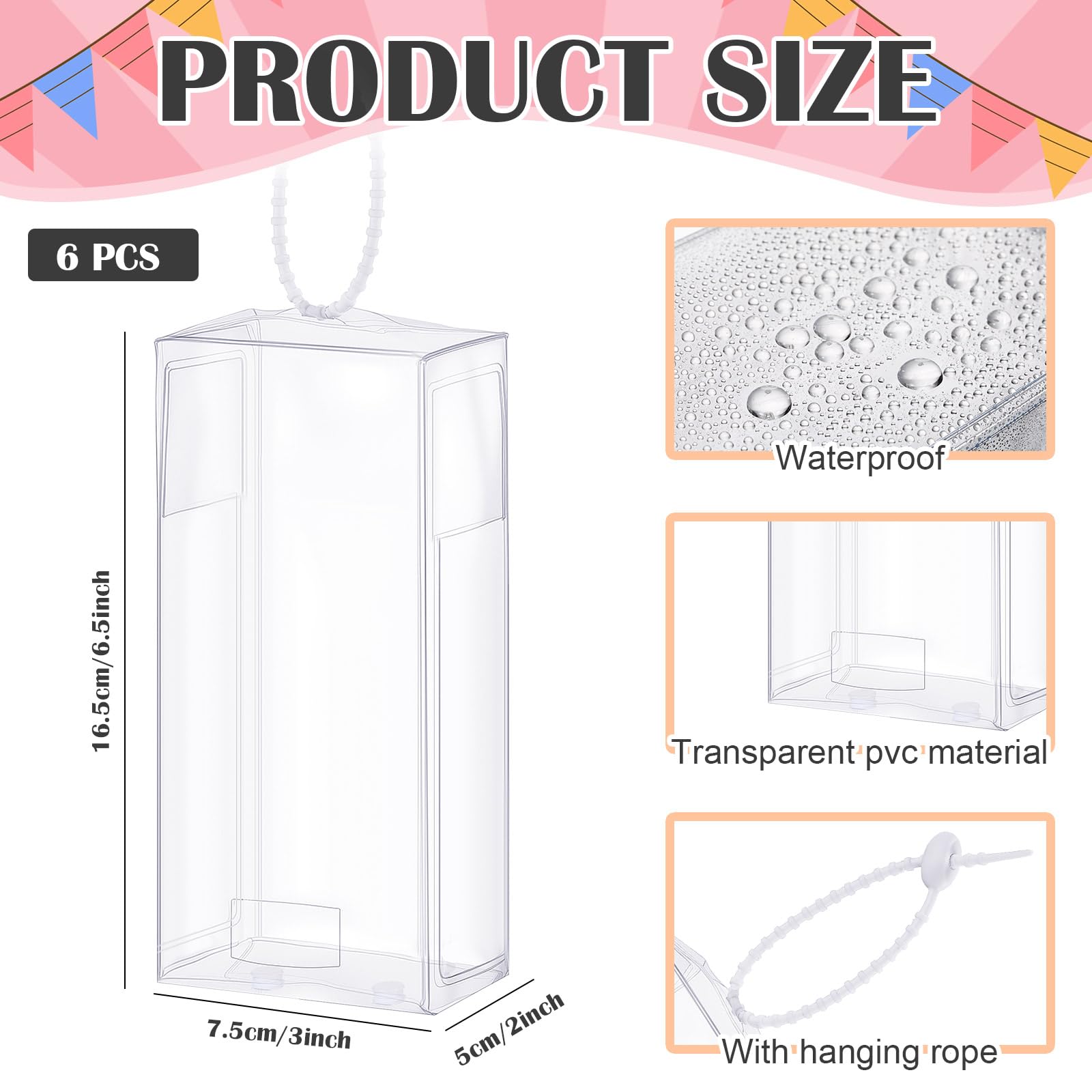 Wowangce 6 Pcs Clear Figure Display Bag Protective Cover Figures Storage Clear Bag Keychain Protective Case Dustproof Collectibles Case for Dolls